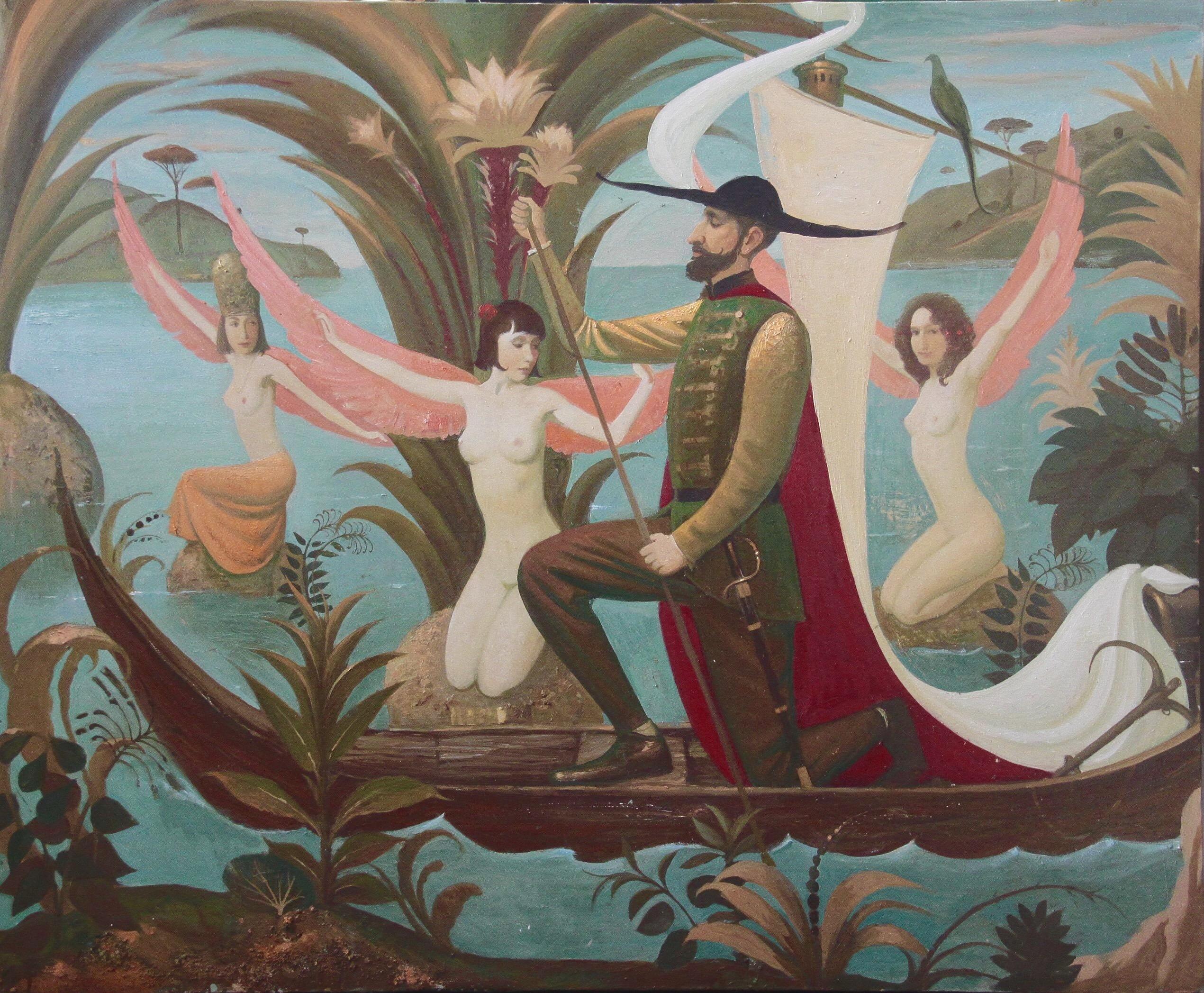 奥德赛和警报器. Original modern art painting