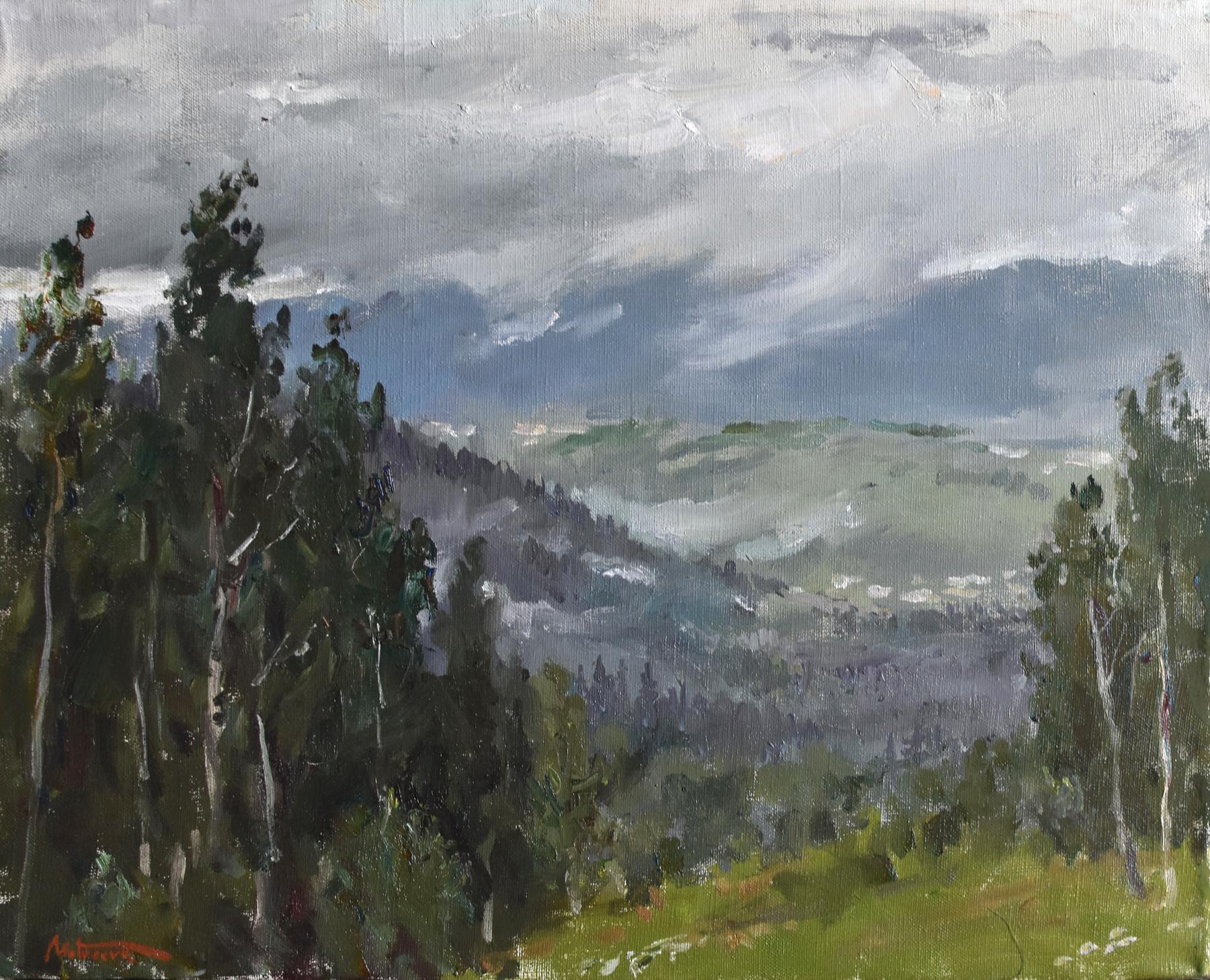朦胧的早晨. Original modern art painting