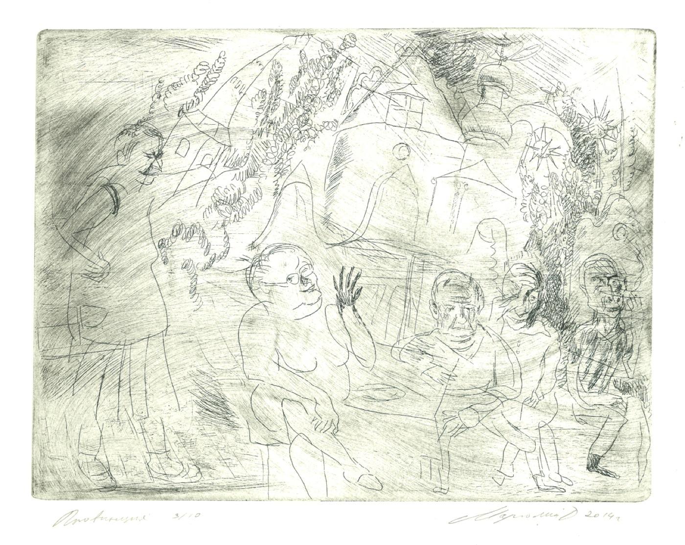 "省. 蚀刻". Original modern art painting