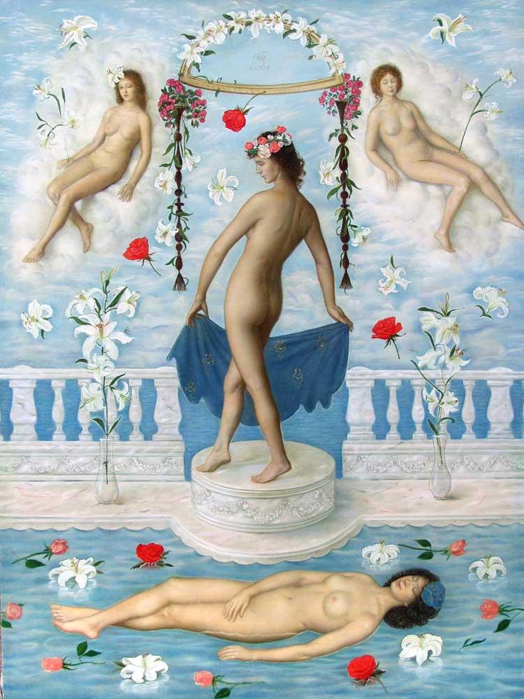прогулка по городу. Original modern art painting