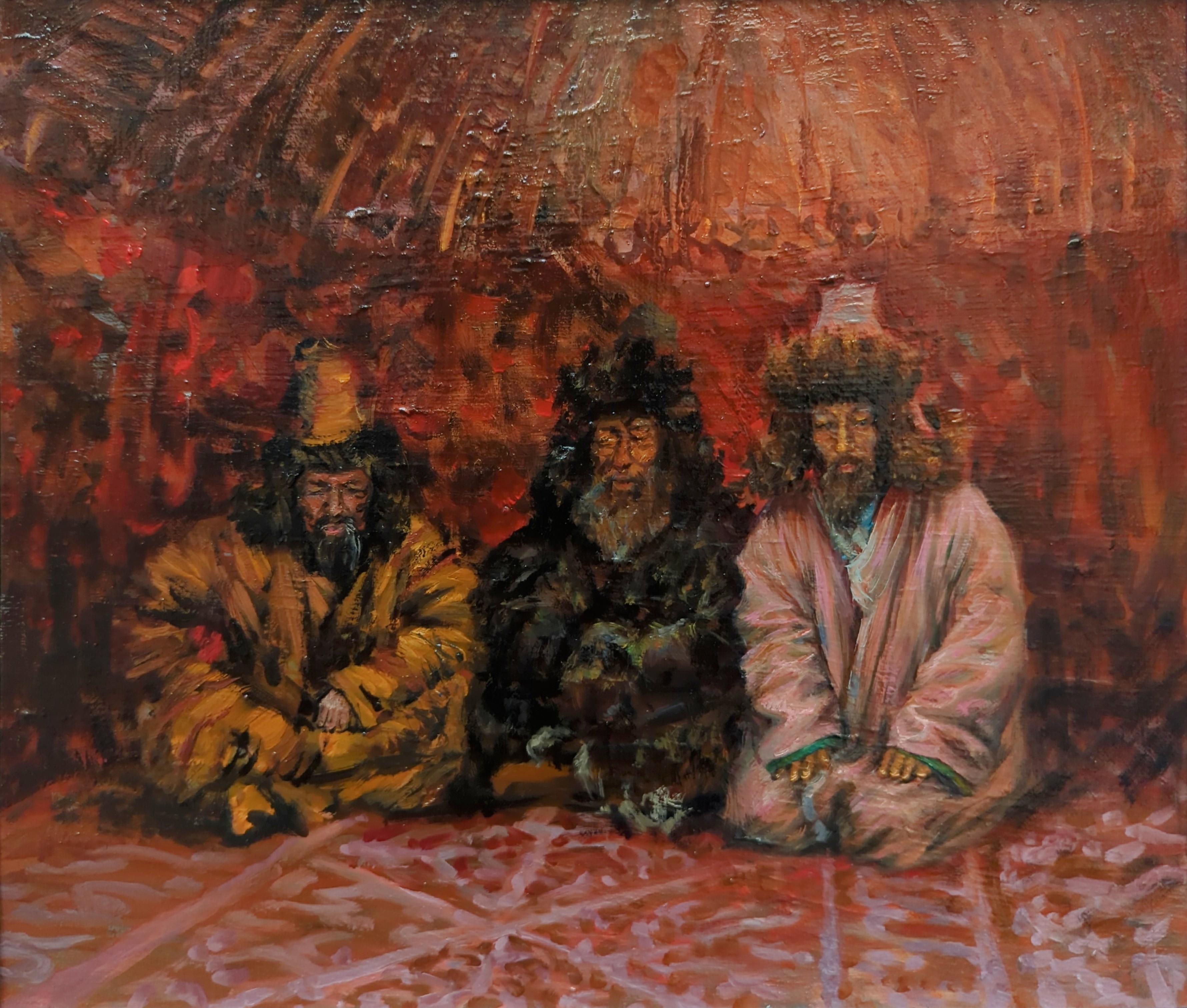 Аксакалы . Original modern art painting