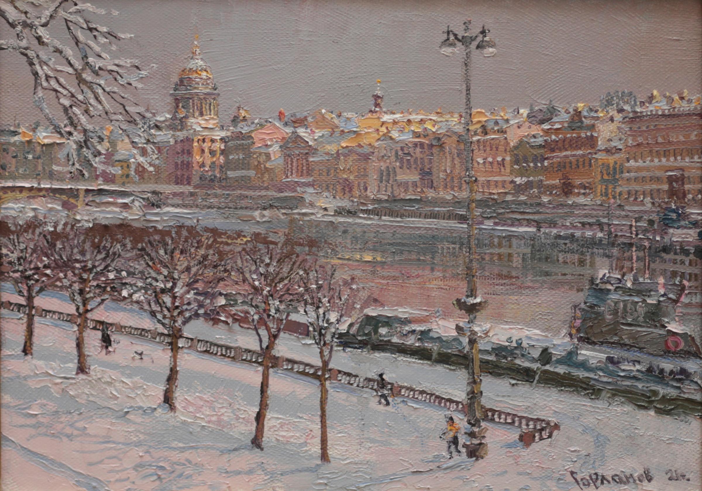 Neva view. Original modern art painting