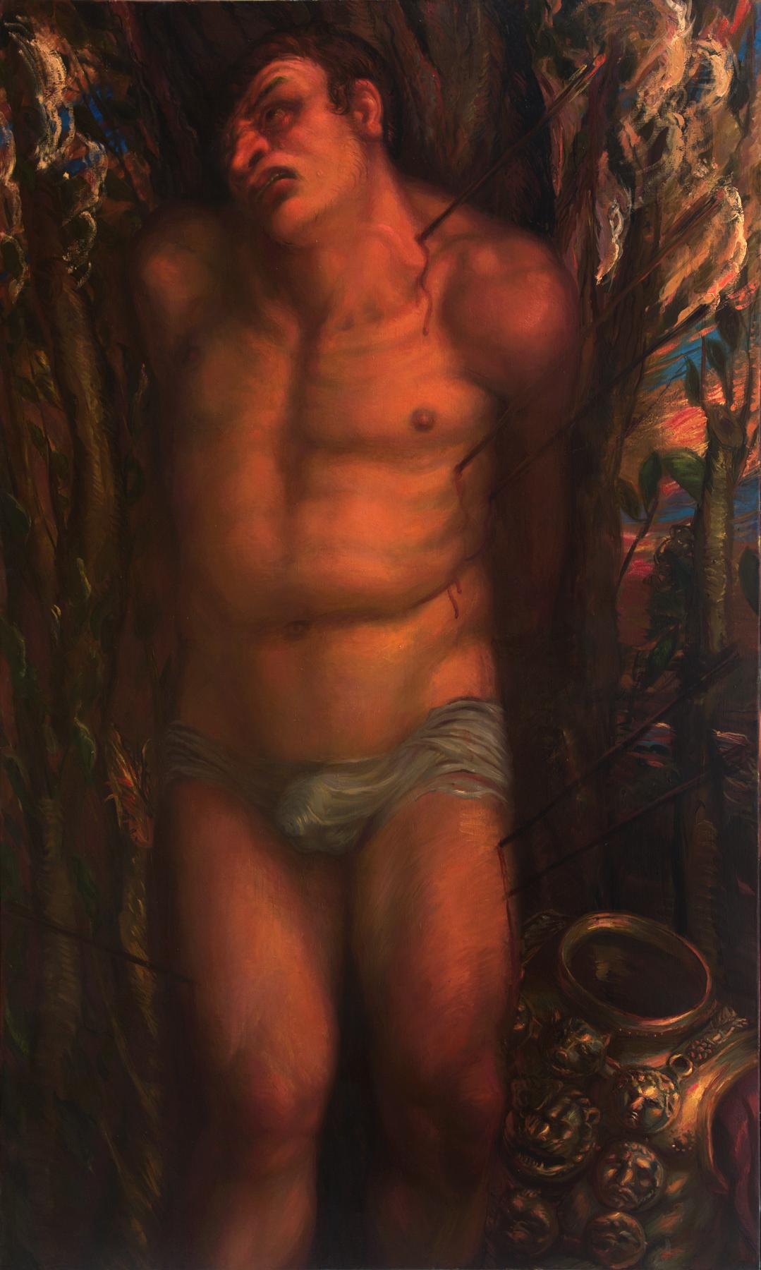 St. Sebastian. Original modern art painting