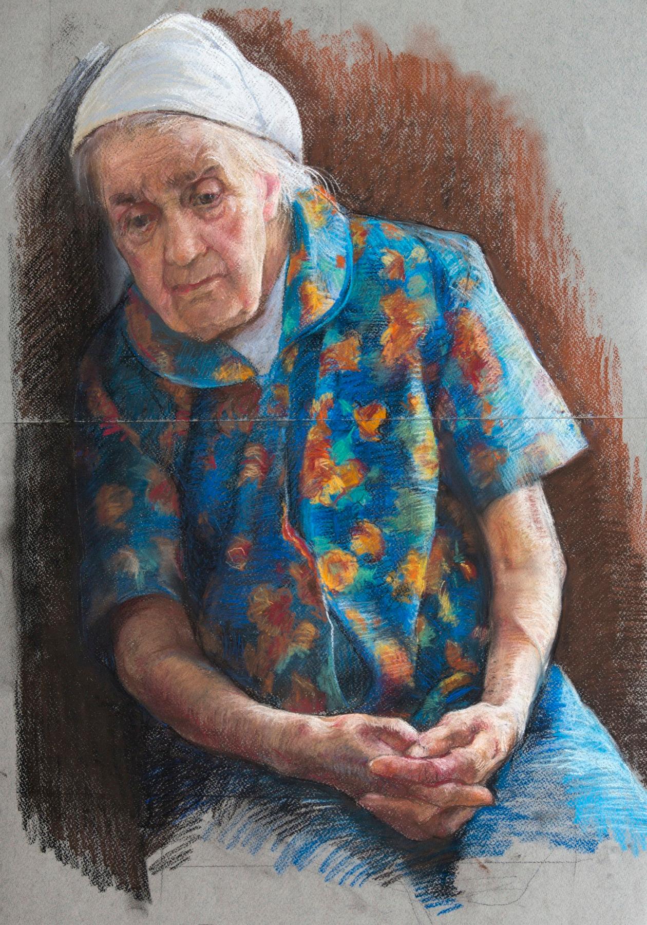 A grandmother. Original modern art painting
