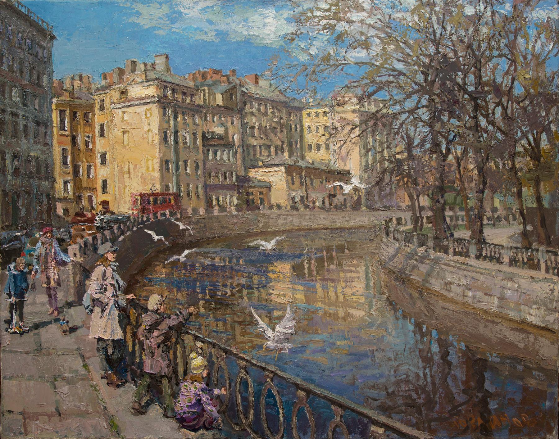 Karpovka river. Original modern art painting