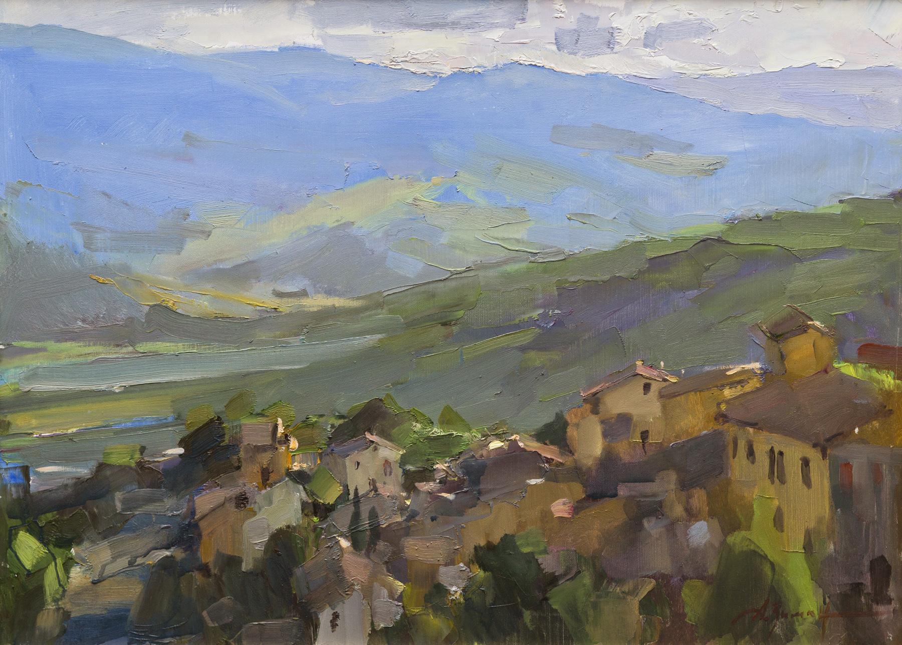 Italian landscape. Original modern art painting