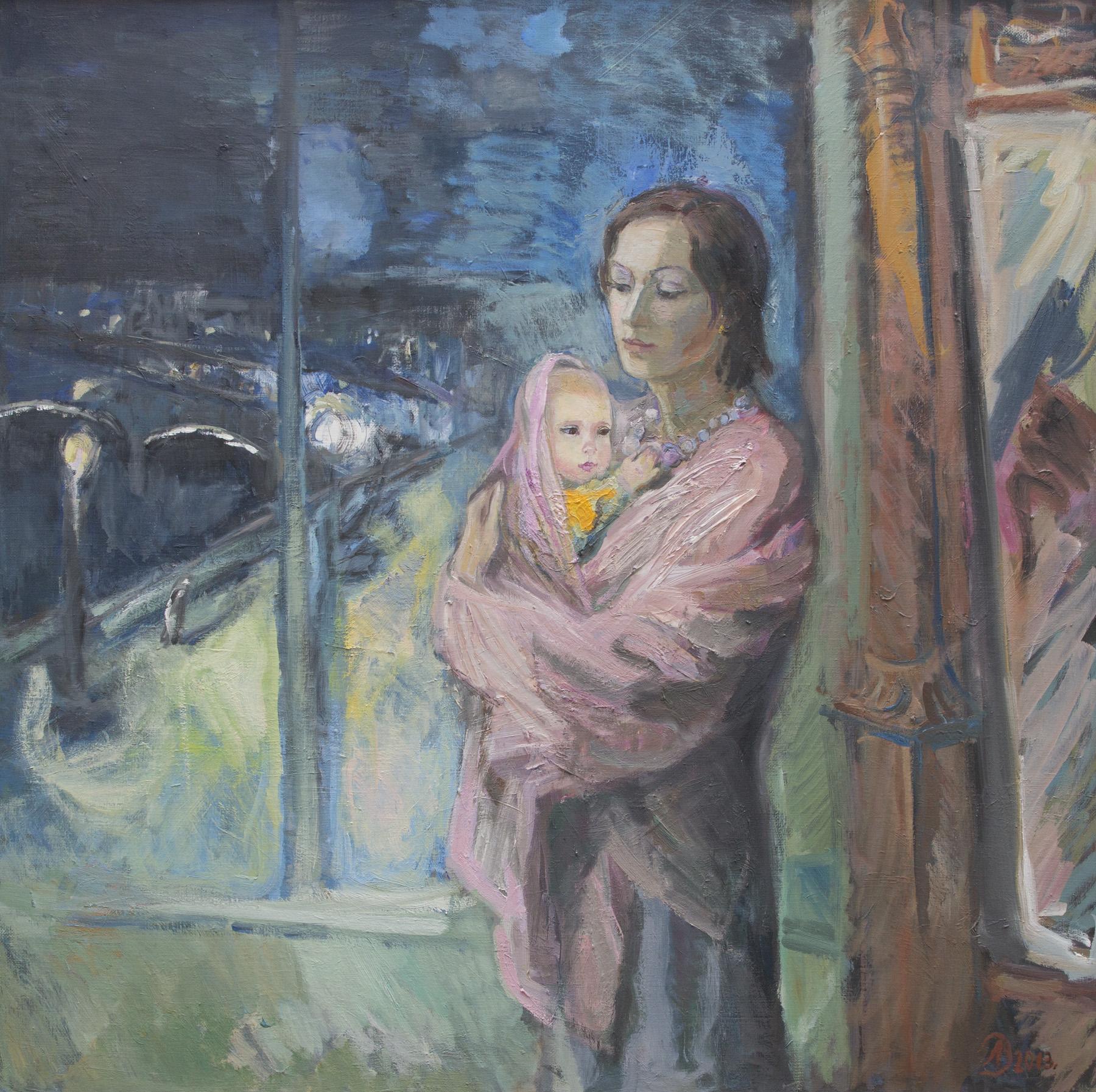 розовый слинг. Из серии детство. Original modern art painting
