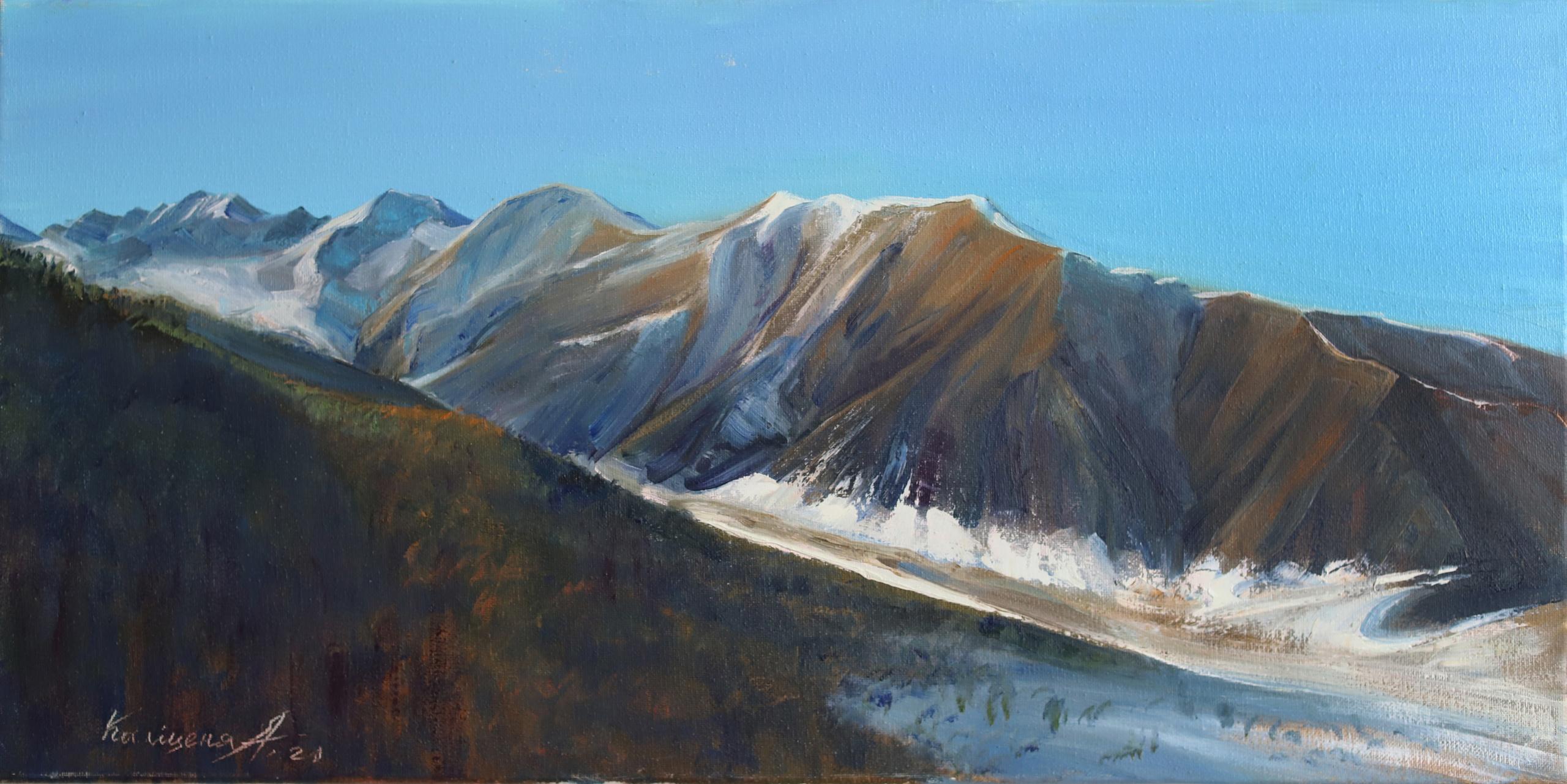 Mountains near Bishkek. 2021. Original modern art painting