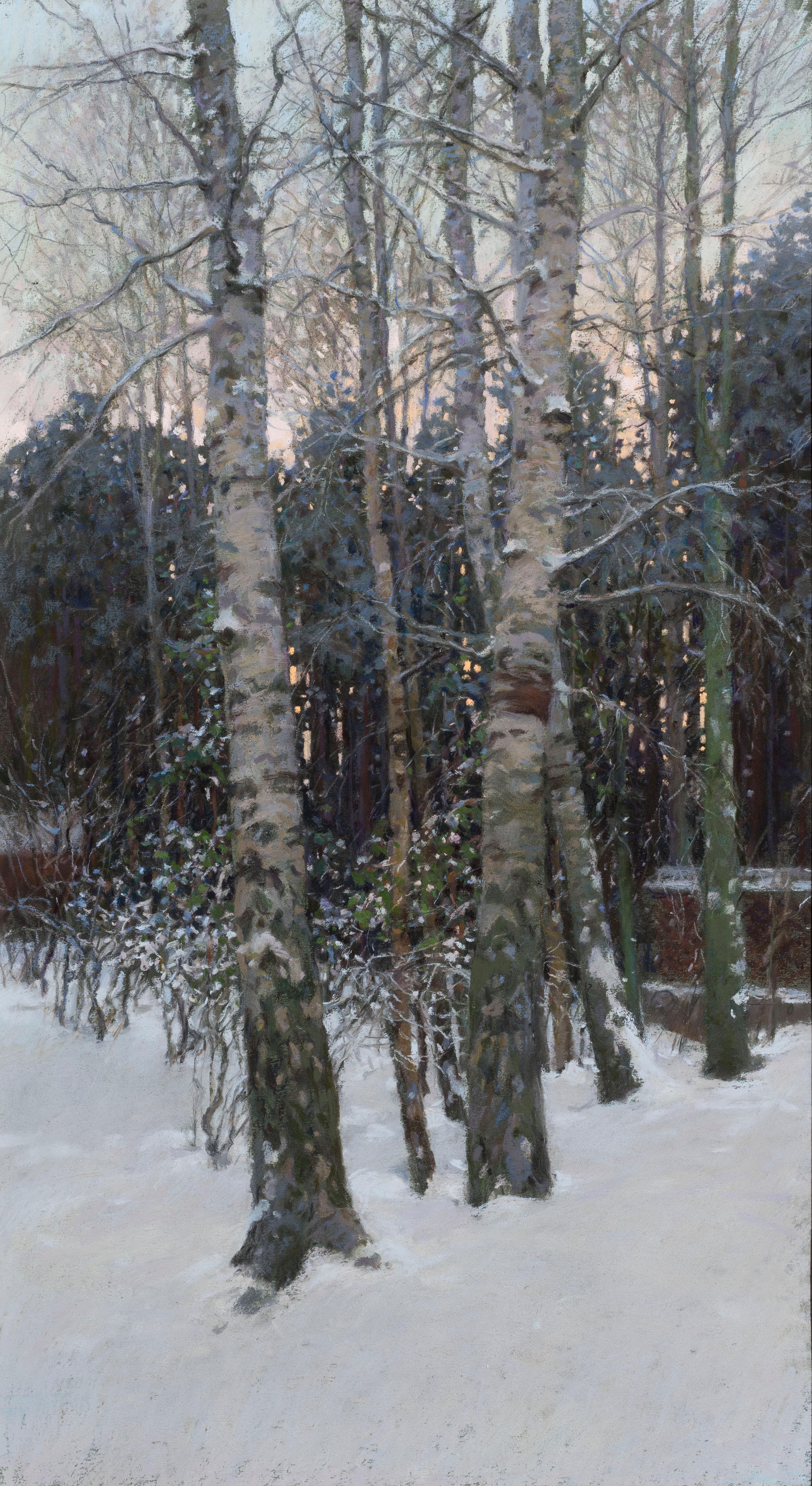 Birches. Original modern art painting