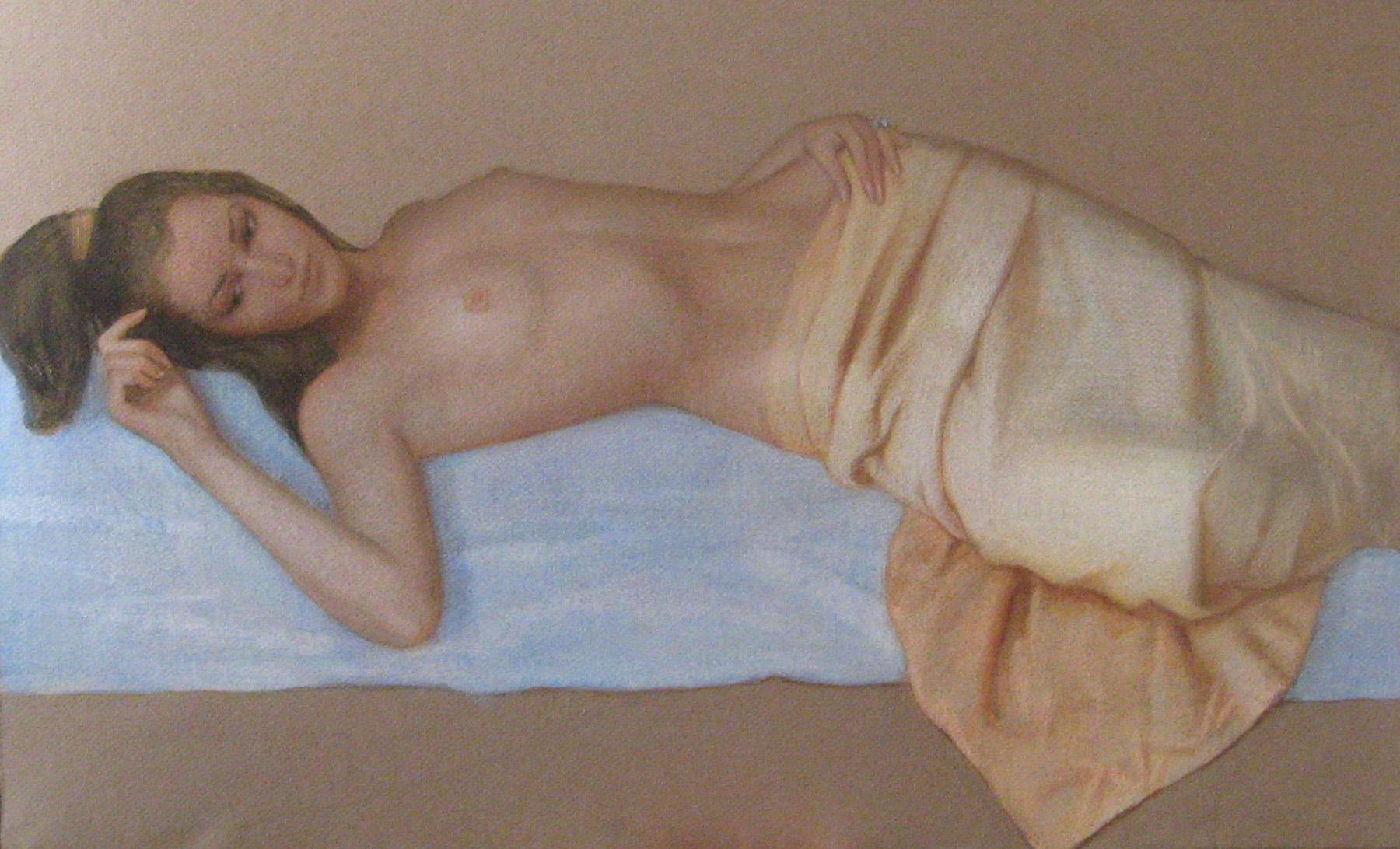 Lying model. Original modern art painting