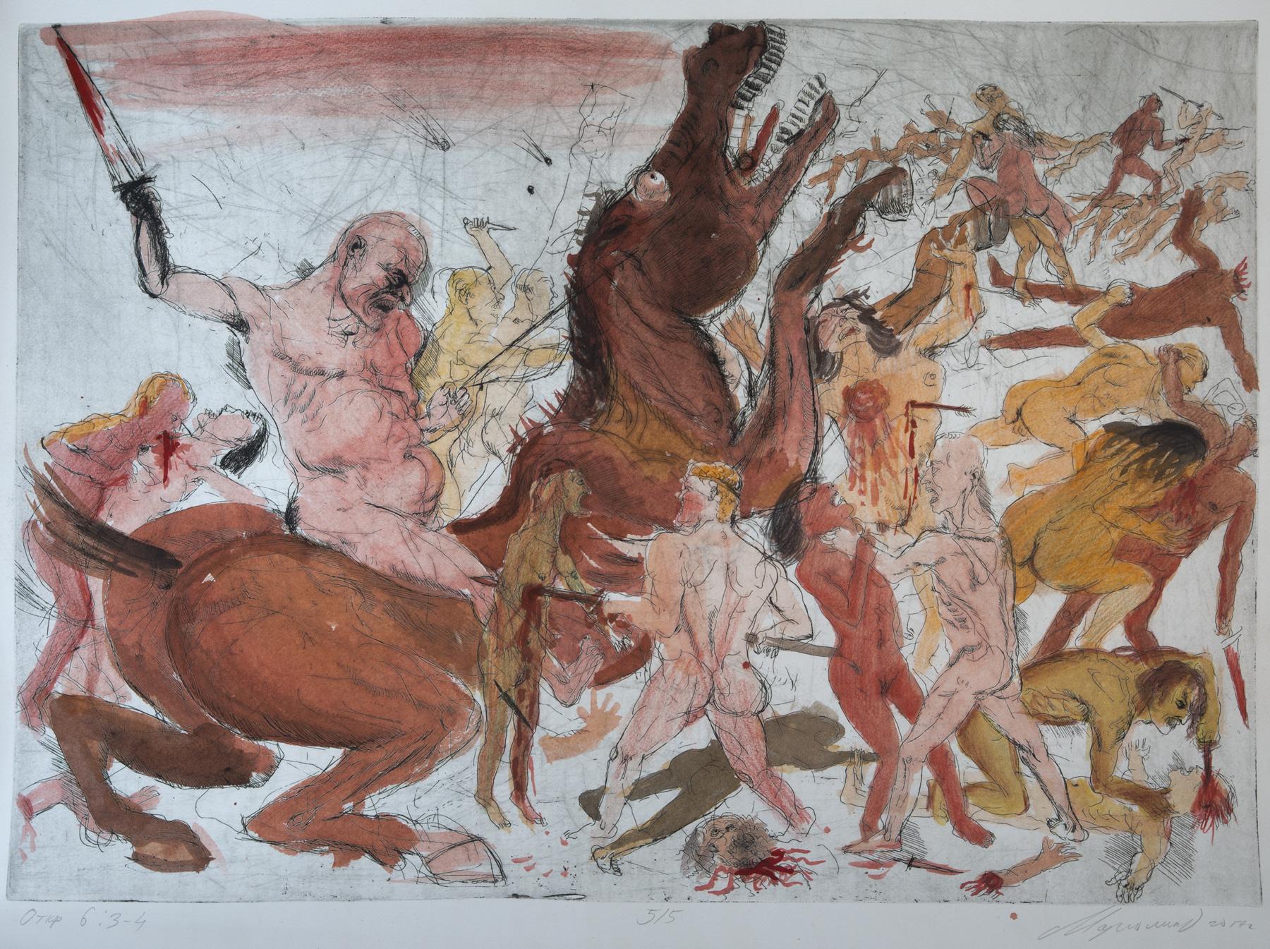 启示录6:3-4. Original modern art painting
