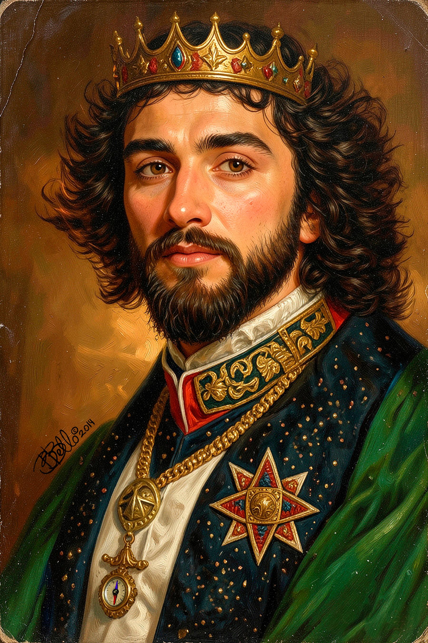 King Iktur, Emperor of the Galaxy. Original modern art painting