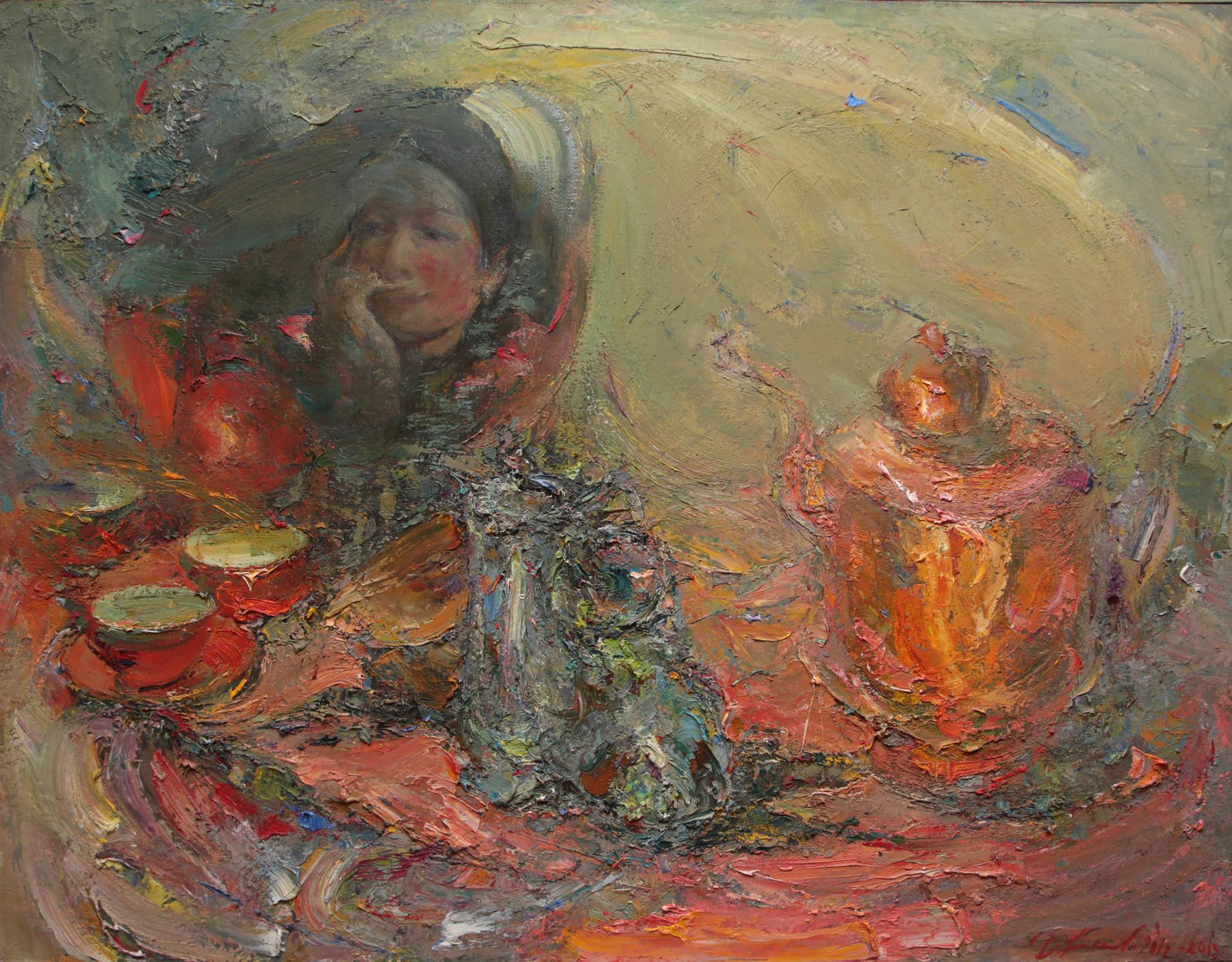 Self-portrait . Original modern art painting