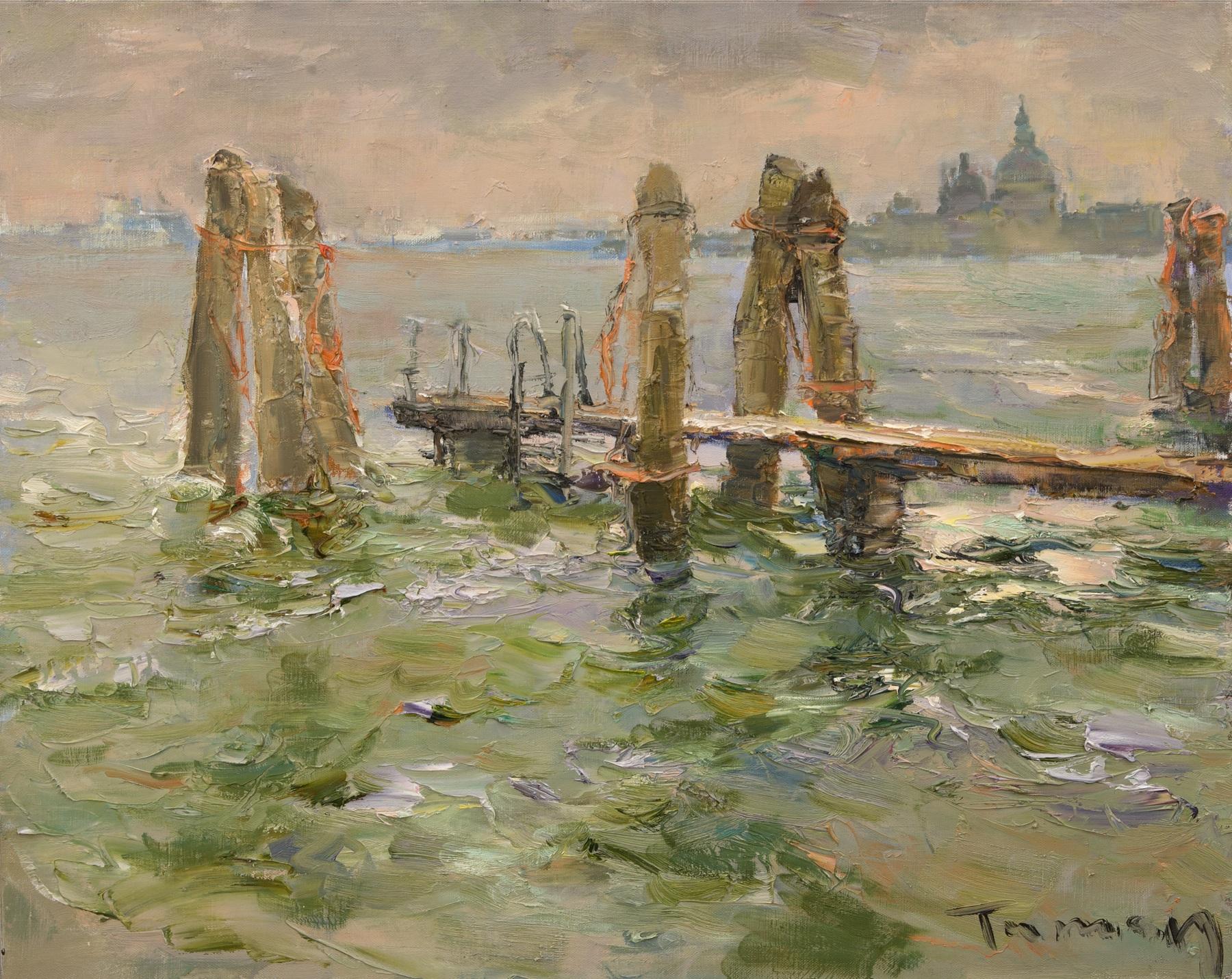 Venice without gondolas. Original modern art painting