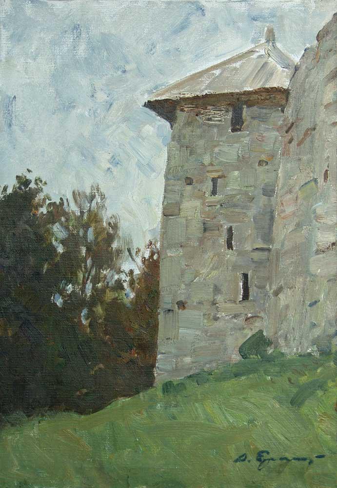 Fortress. Porkhov. Original modern art painting