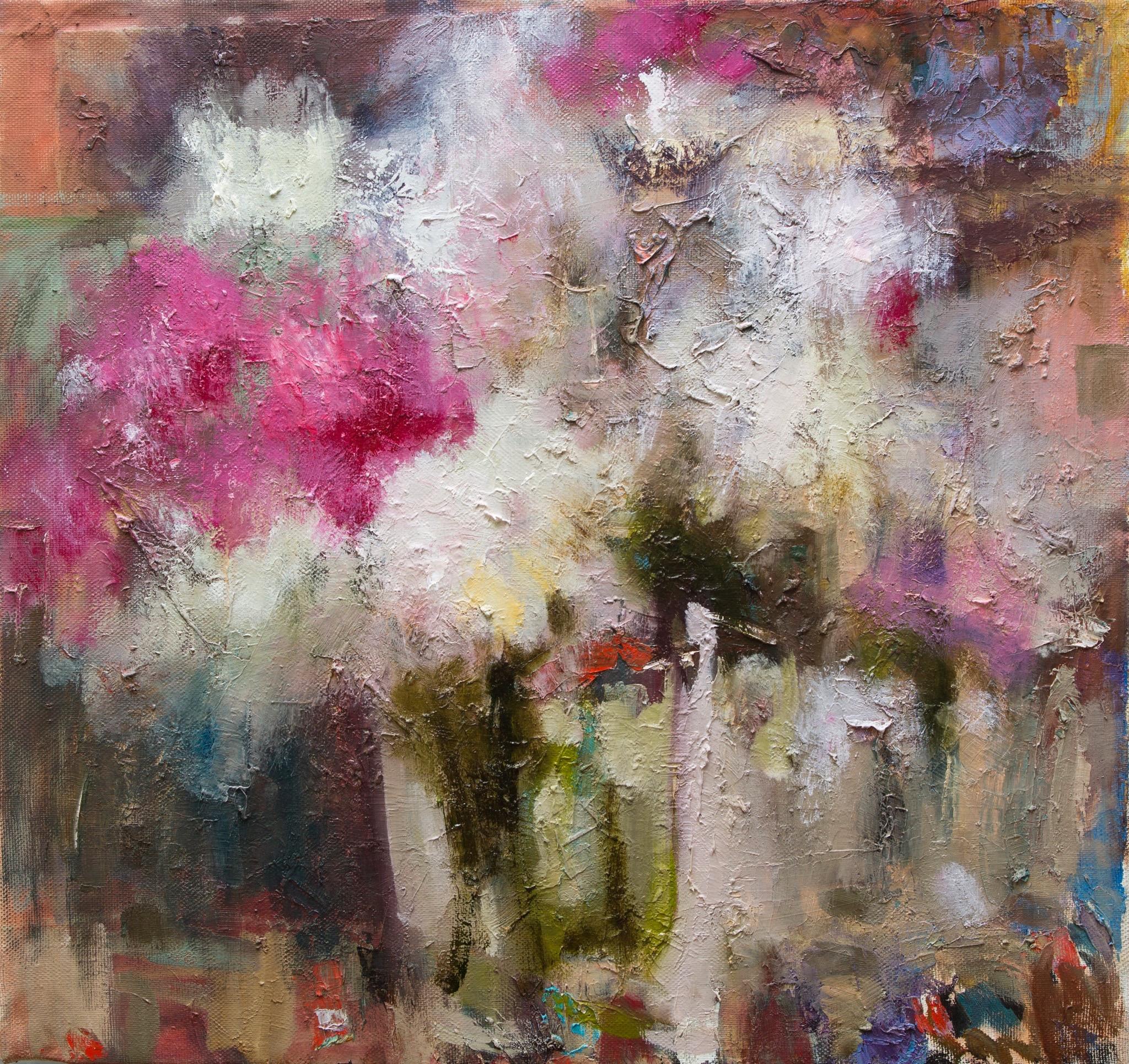 Summer flowers. Original modern art painting