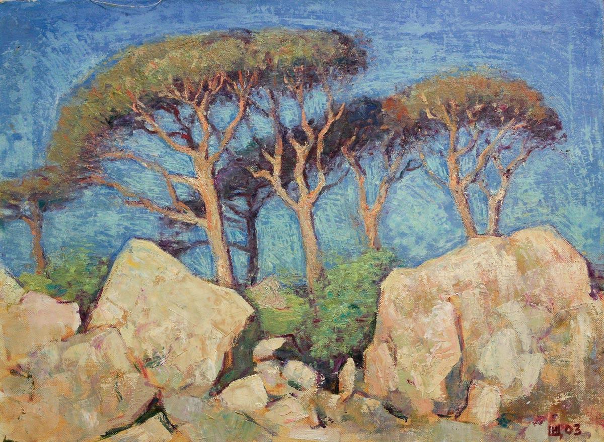 Сосновый Крым. Original modern art painting