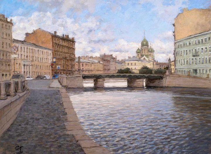 Saint Petersburg’s view. Original modern art painting