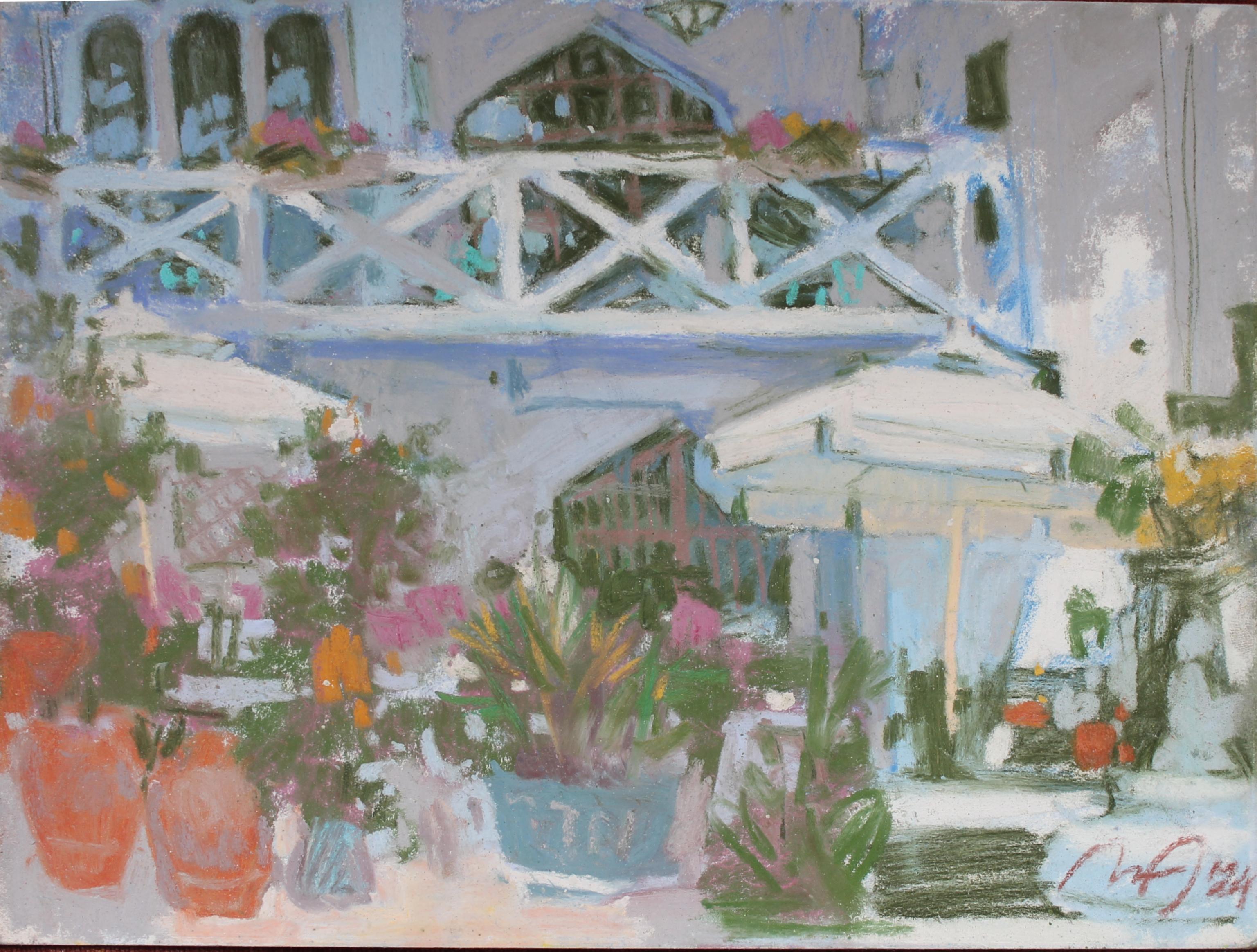 Кафе в Алупке. Original modern art painting