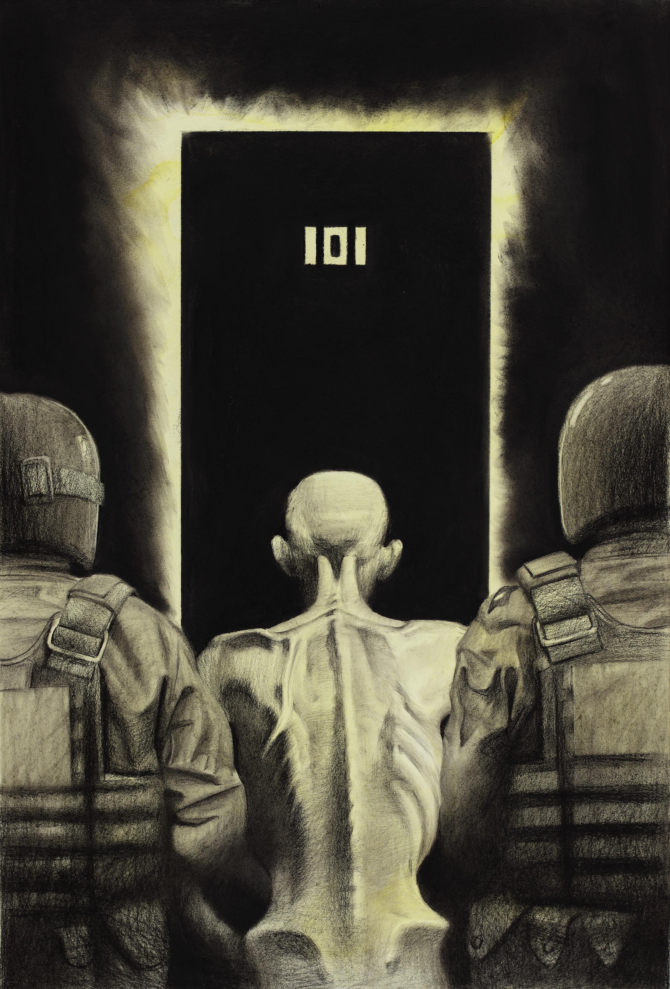 Illustration for George Orwell's dystopian novel "1984".Sheet No. 9. Original modern art painting