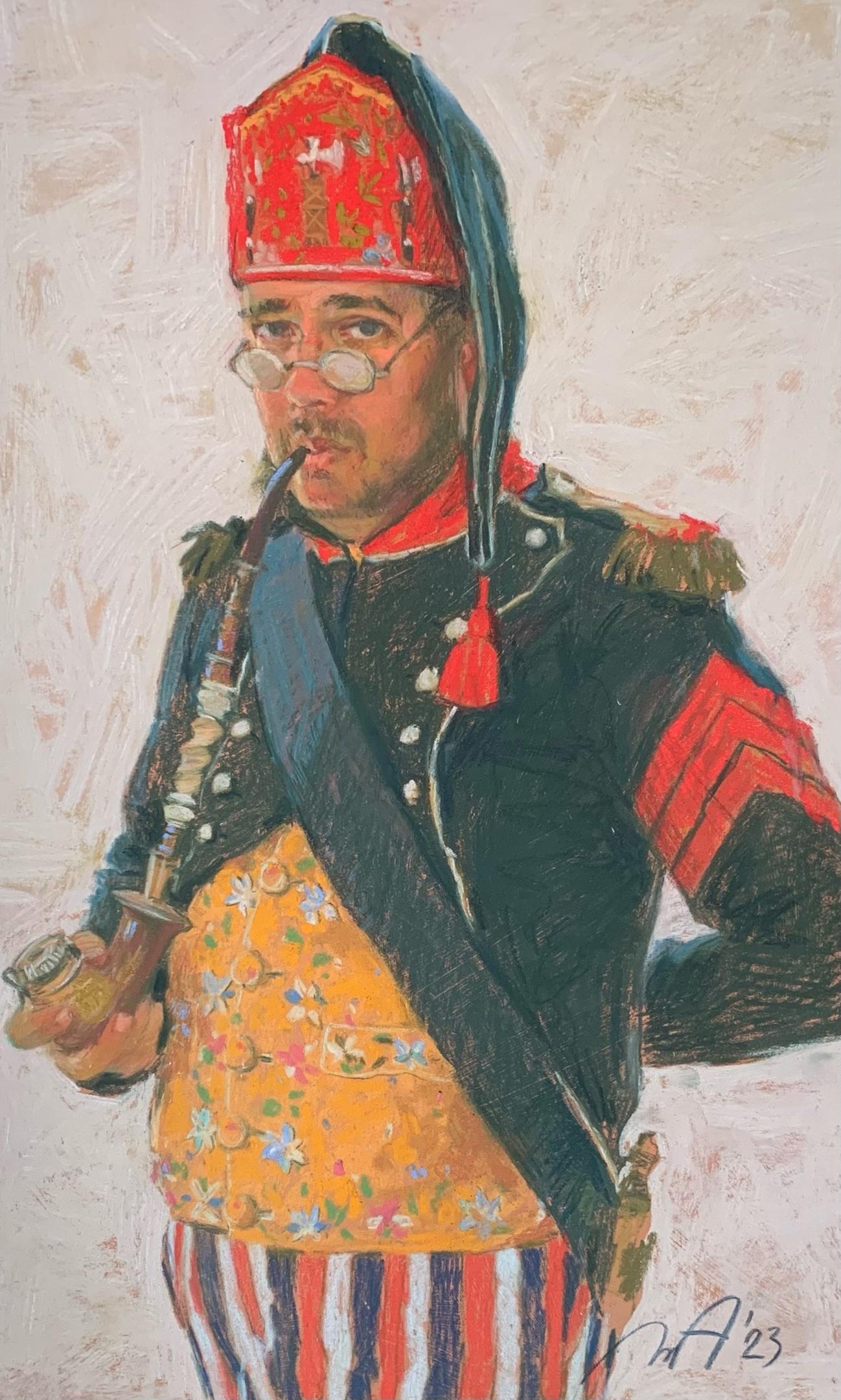 French soldier. Original modern art painting