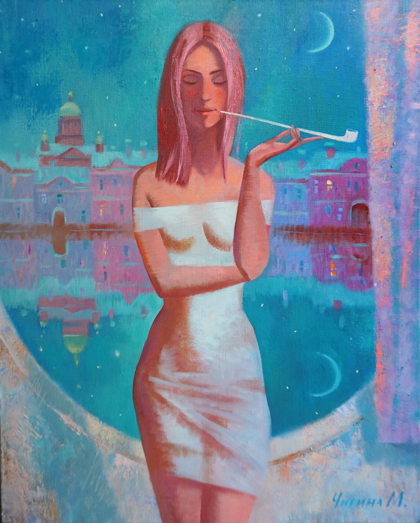 Лунная ночь. Original modern art painting