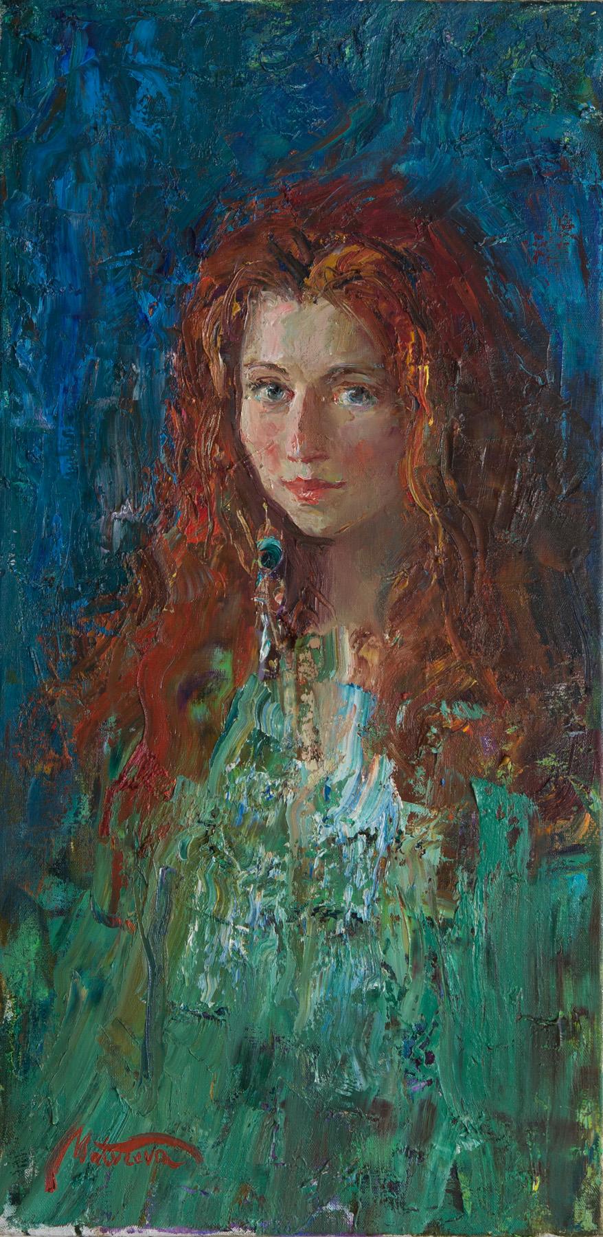 Redhead. Original modern art painting