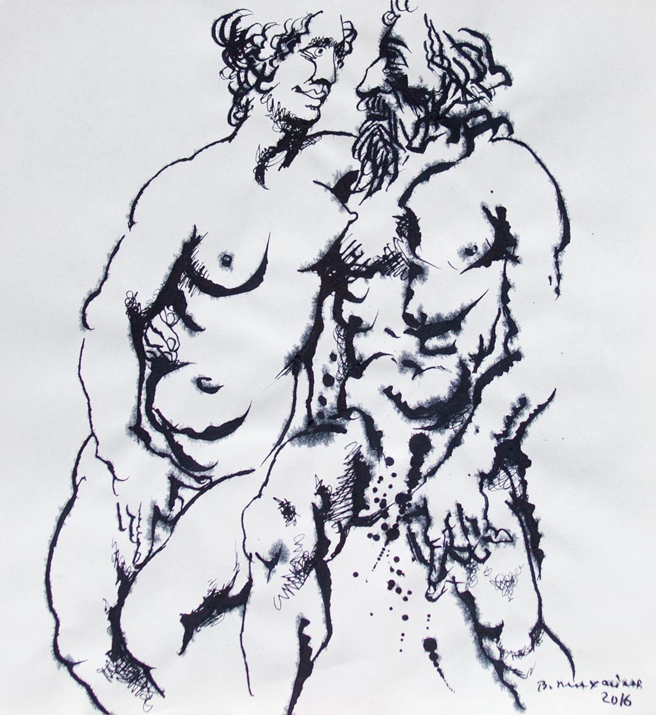 Series "Artist and model". Original modern art painting