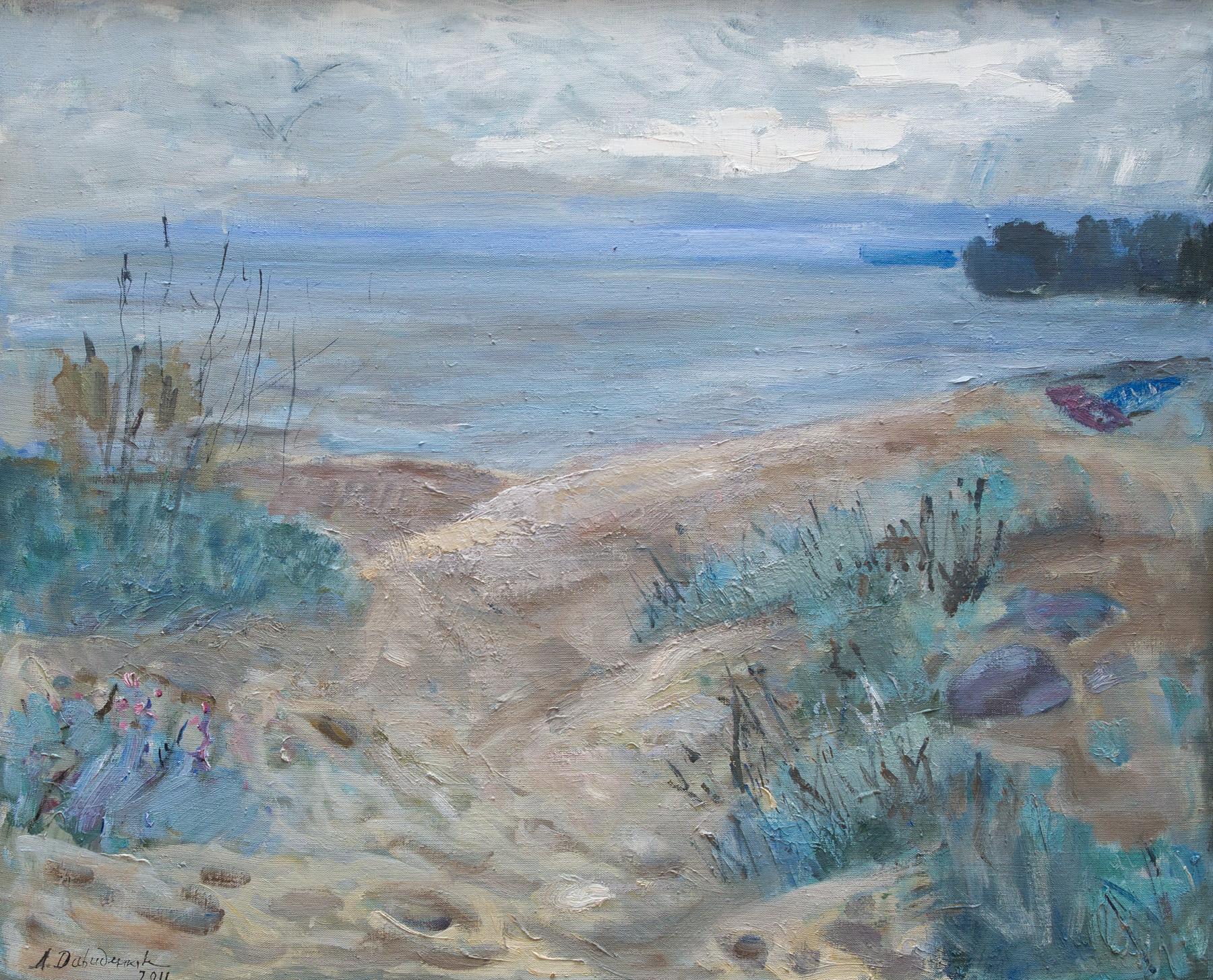Blue grass. Original modern art painting