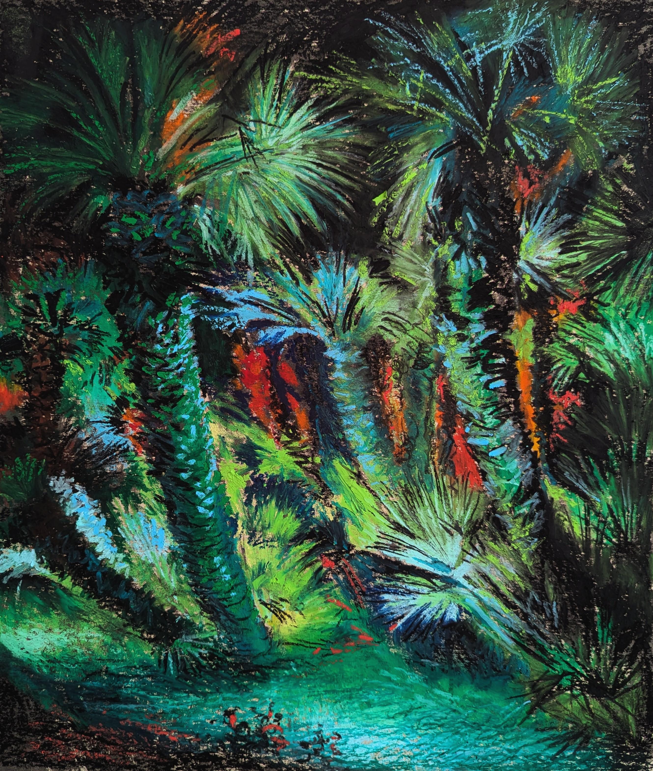 Бакинские пальмы. Original modern art painting