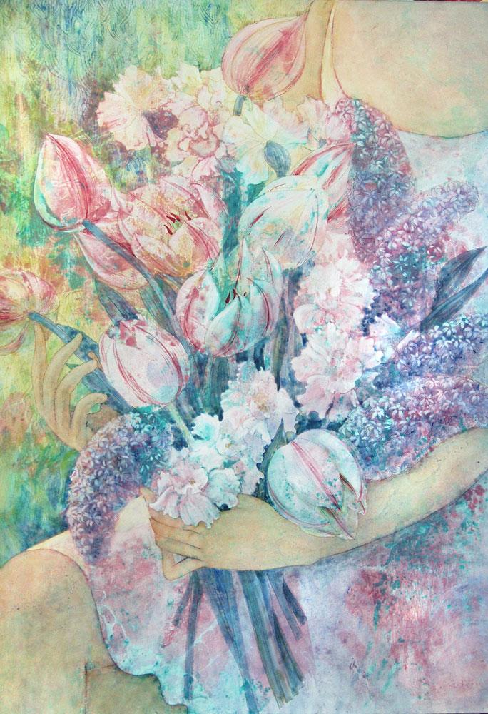 цветы. Original modern art painting