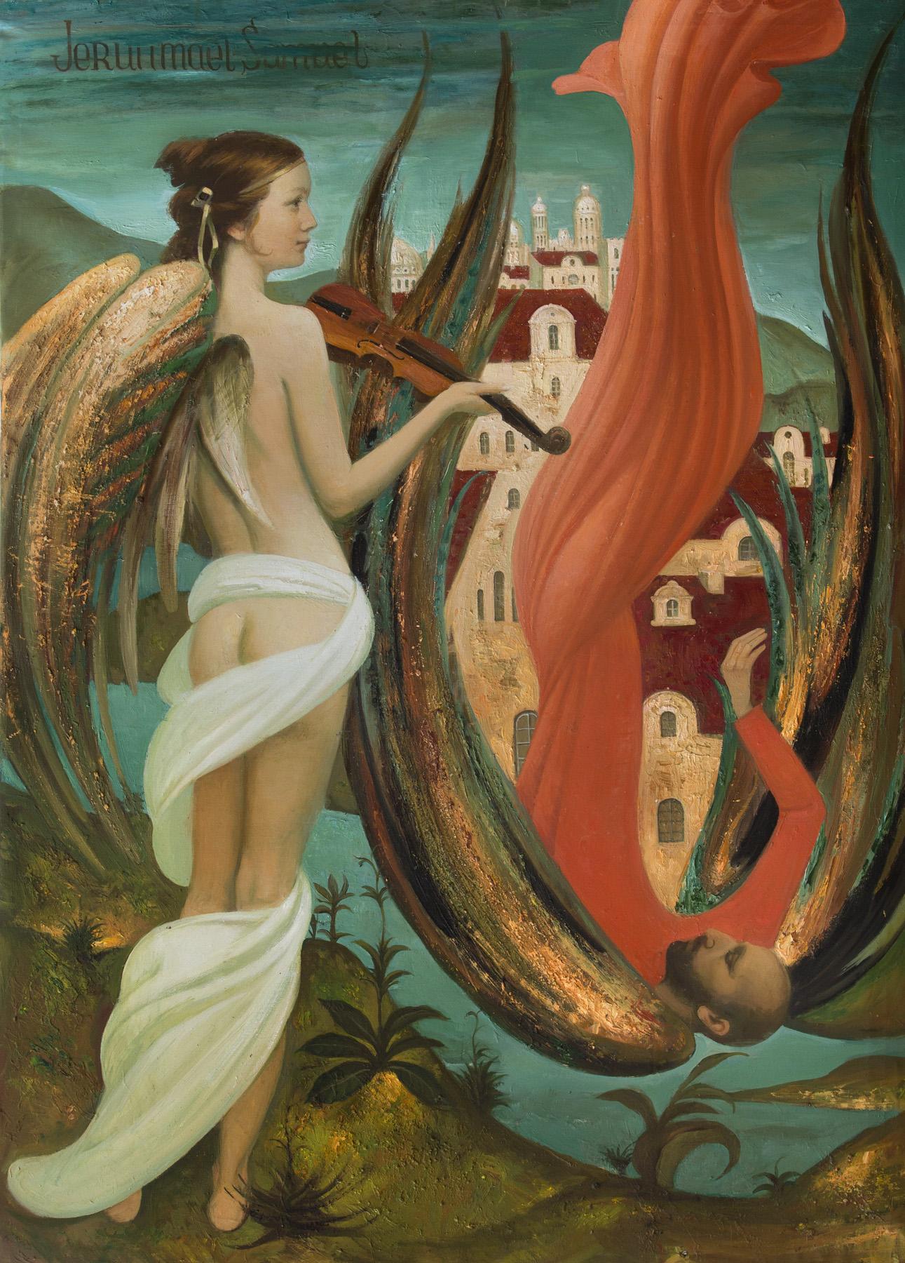 два ангела. Original modern art painting