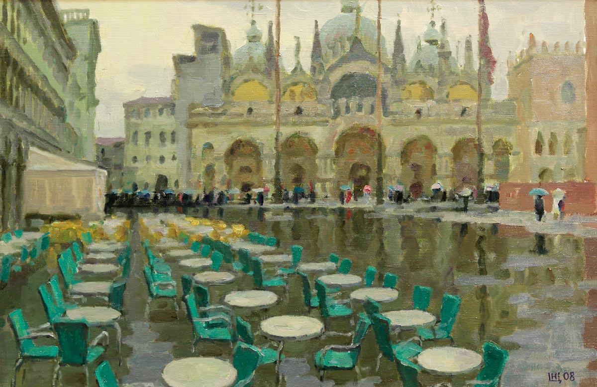 San Marco. After the rain. Original modern art painting