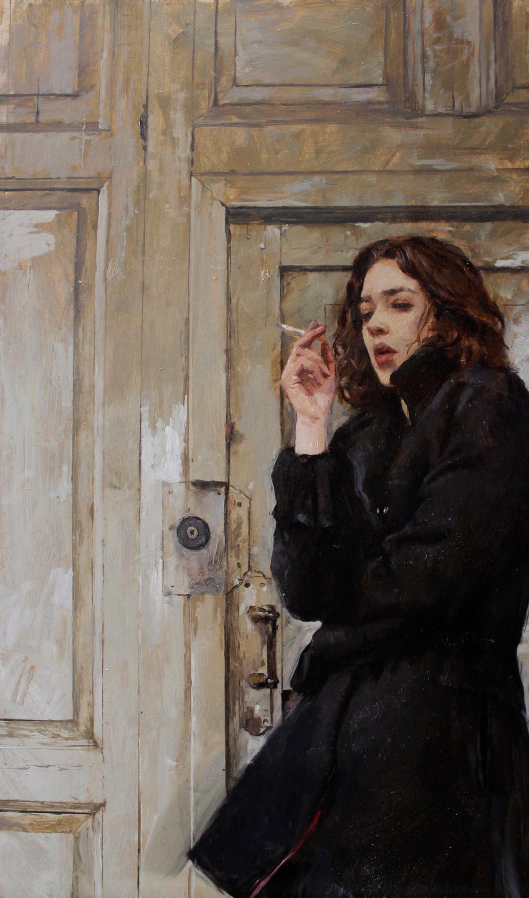 Smoking. Original modern art painting