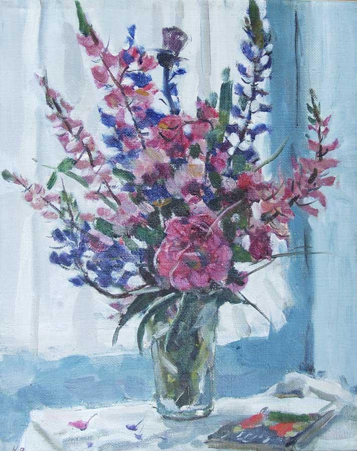 Flowers. Original modern art painting
