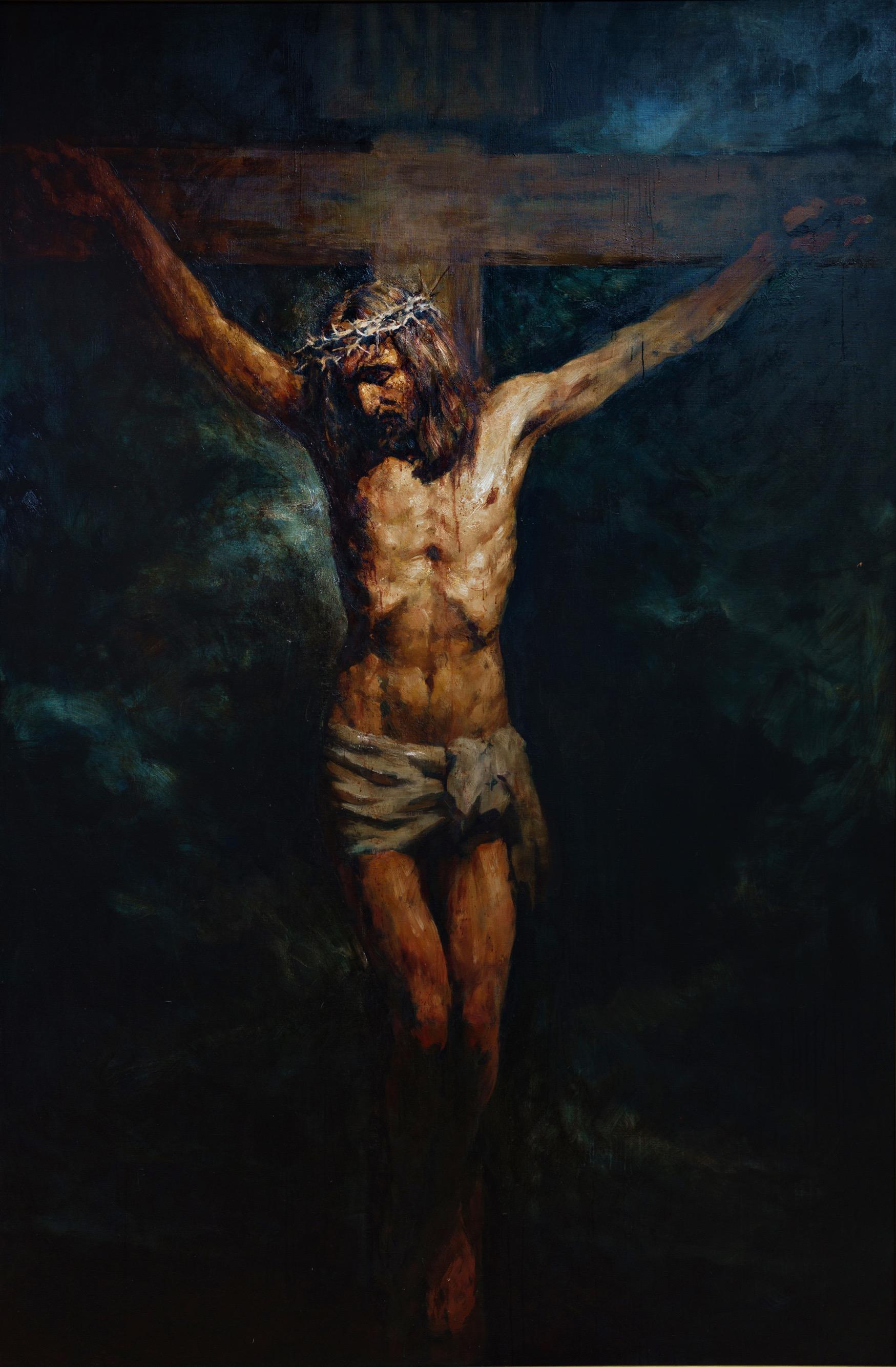 The Crucifixion. Original modern art painting