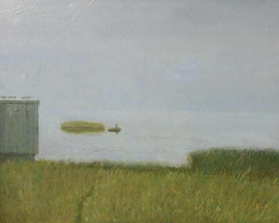 Fishing. Original modern art painting