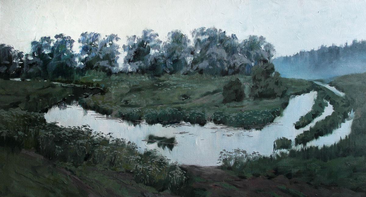 Лесной ручей. Original modern art painting
