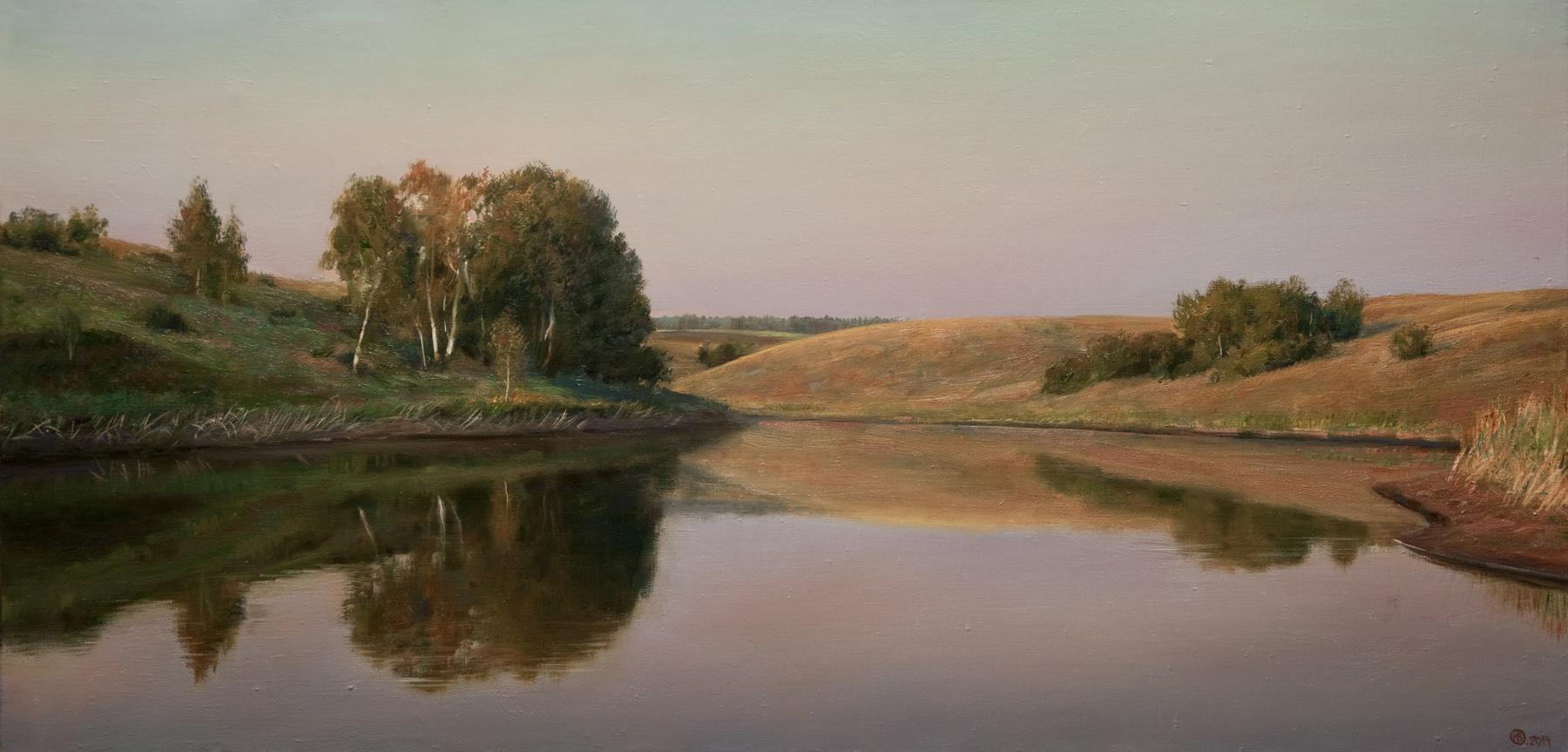 Morning at the pond. Original modern art painting