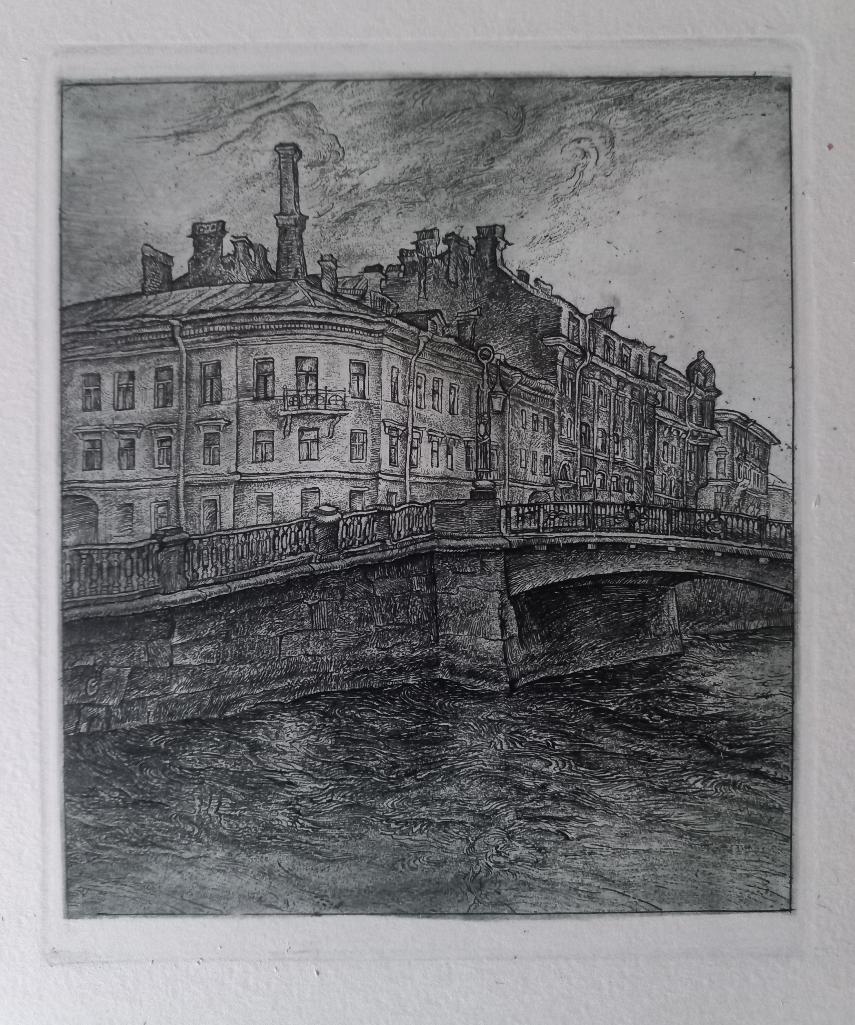 Voznesensky Bridge. Original modern art painting