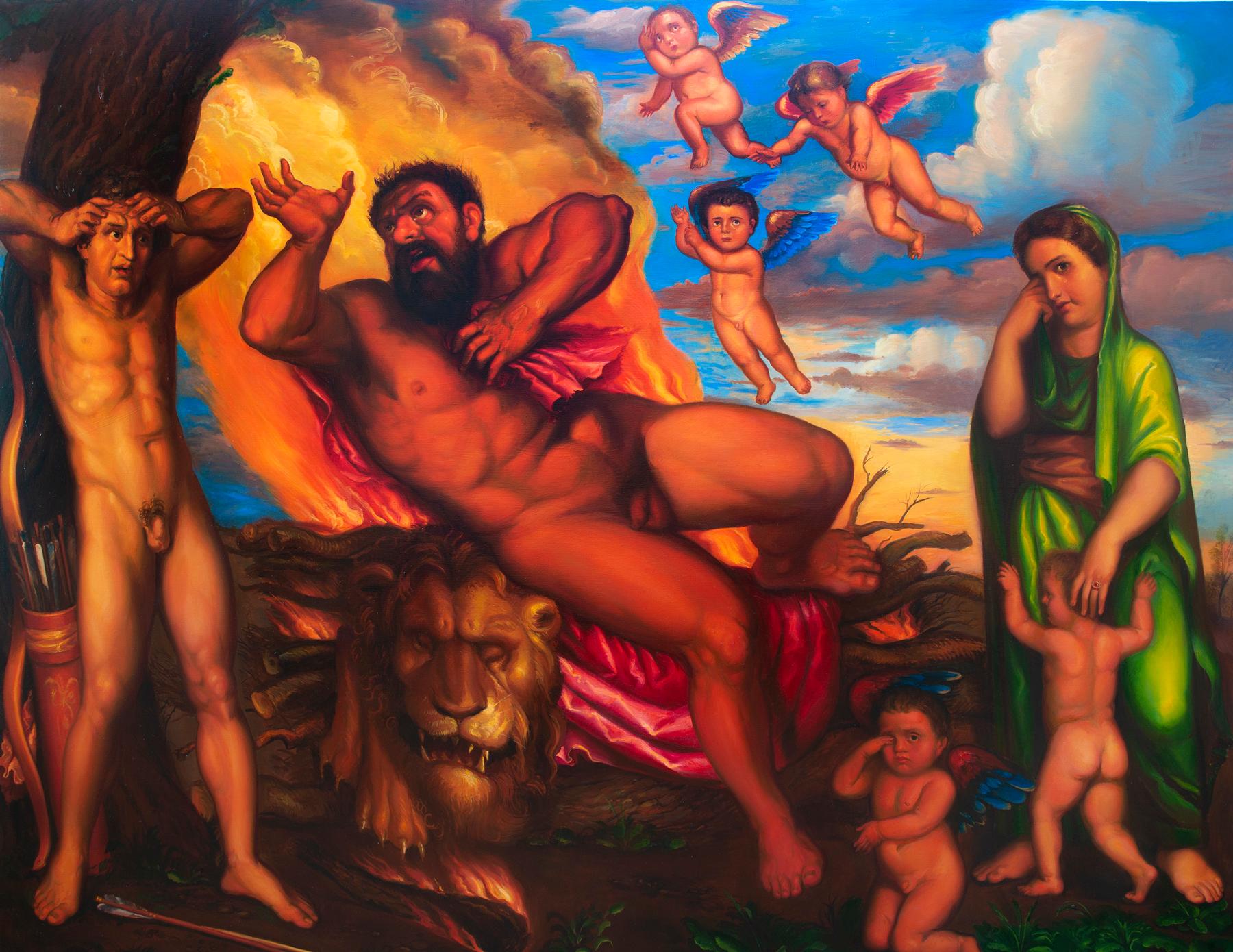 Death of Hercules. Original modern art painting