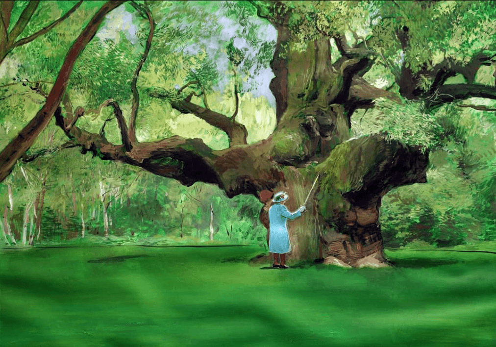 (Lockdown time) "Elizabeth II Knights Sherwood Oak". Original modern art painting