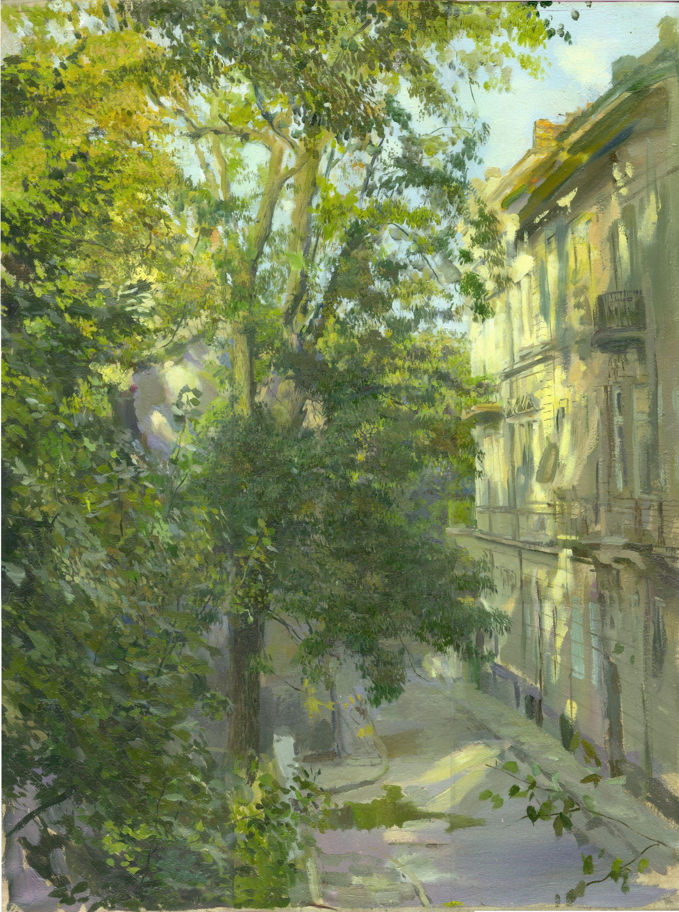  Quiet  street. Original modern art painting