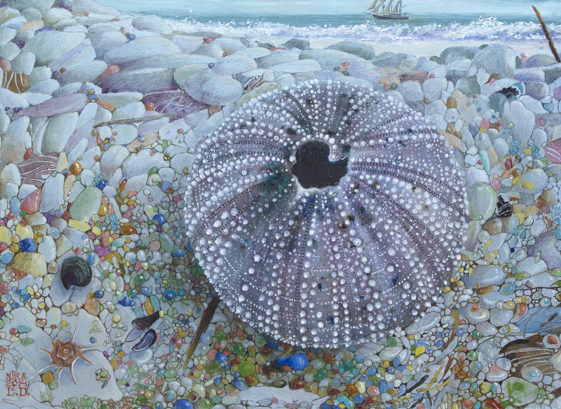 Sea urchin. Original modern art painting