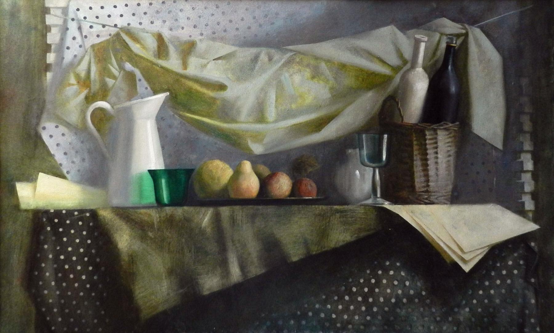 Still life in peas. Original modern art painting