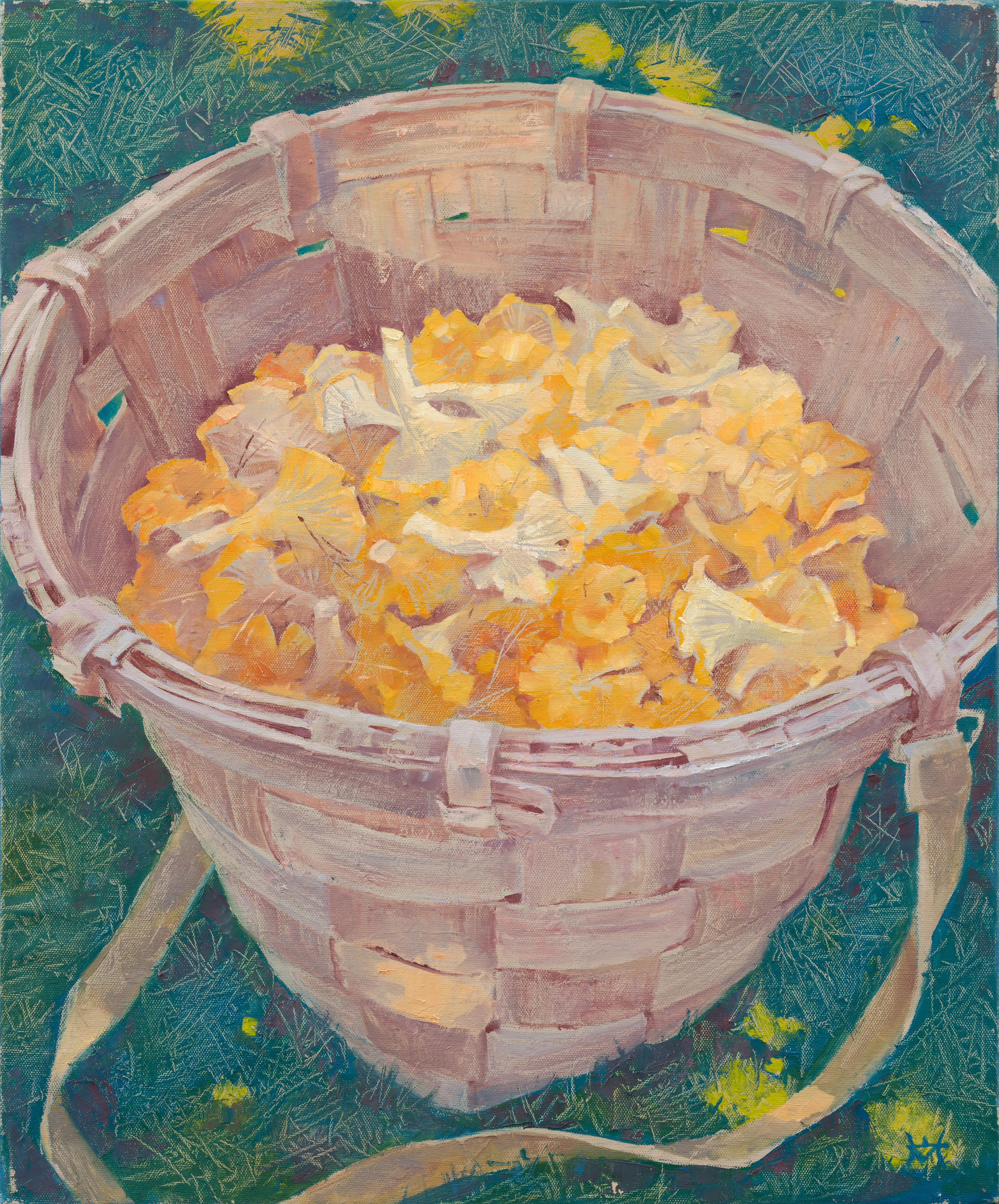 Large basket. Original modern art painting
