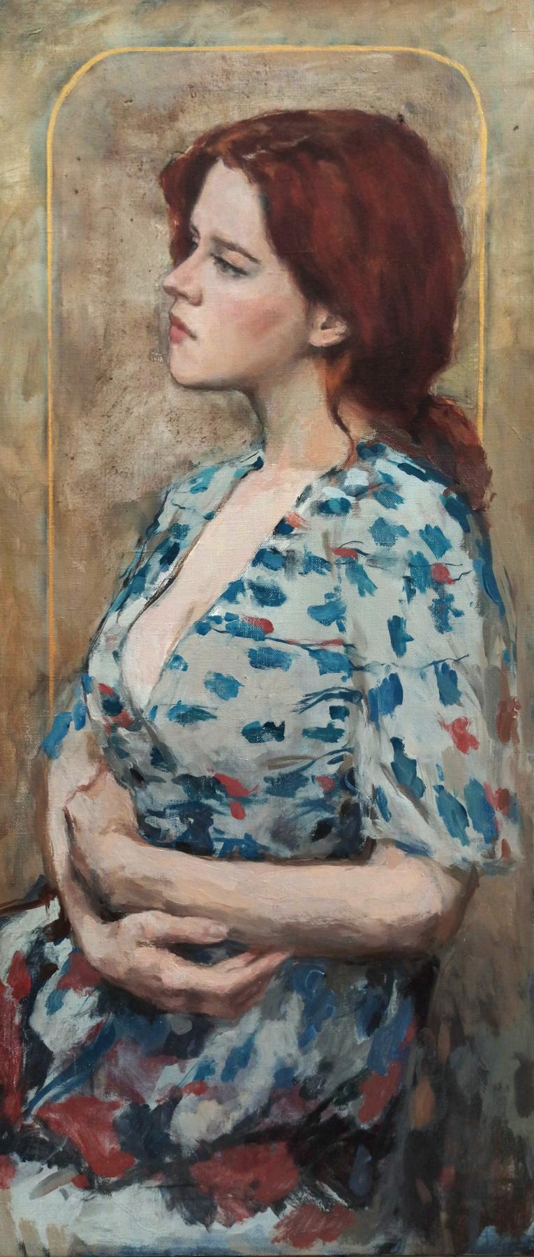 Redhead. Original modern art painting