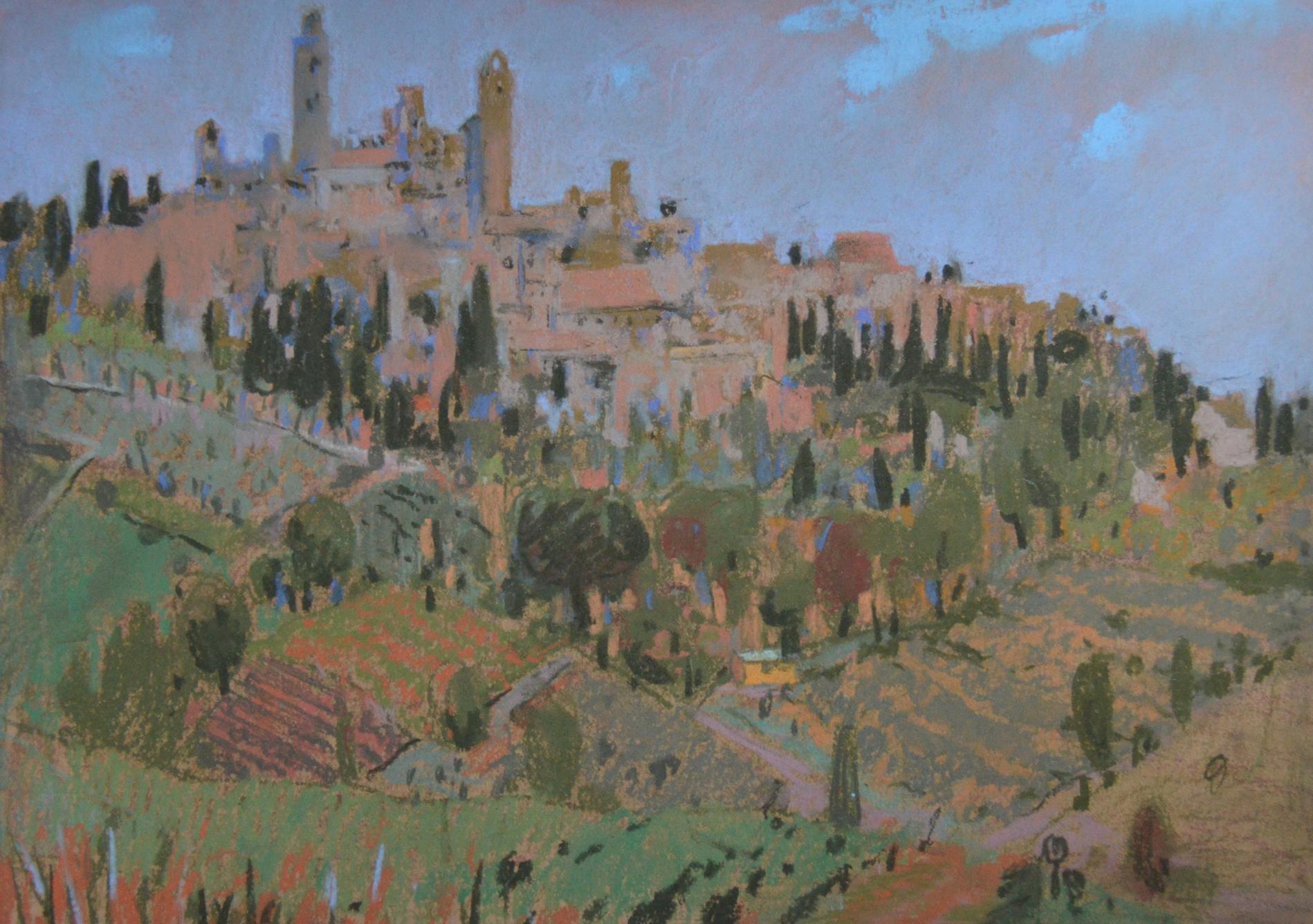 San Gimignano. Original modern art painting