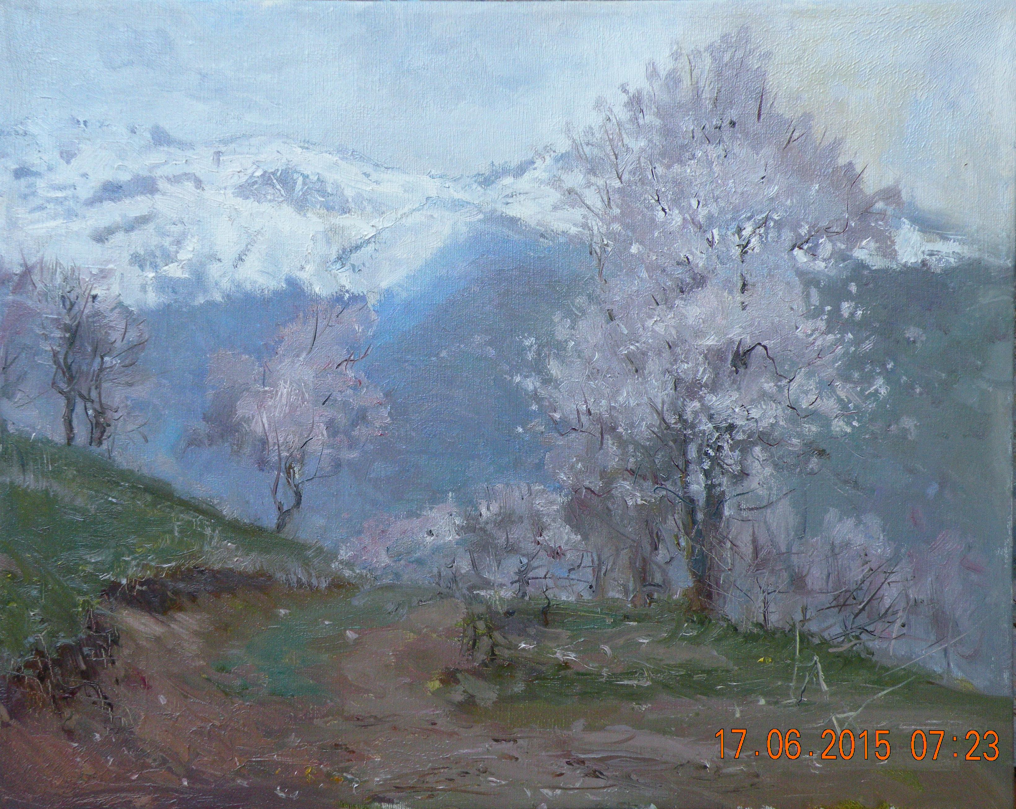 Spring in Ak-tash. Original modern art painting