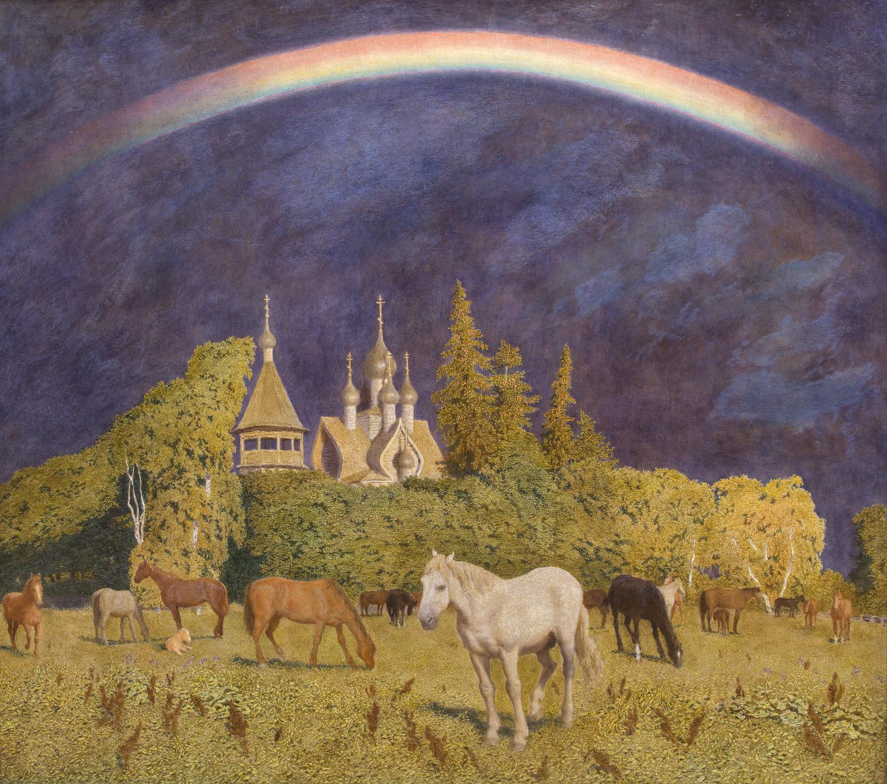 Rainbow. Original modern art painting